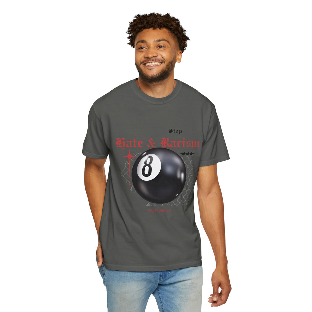Anti-Racism 8-Ball T-Shirt — Stop Hate & Racism Graphic Tee