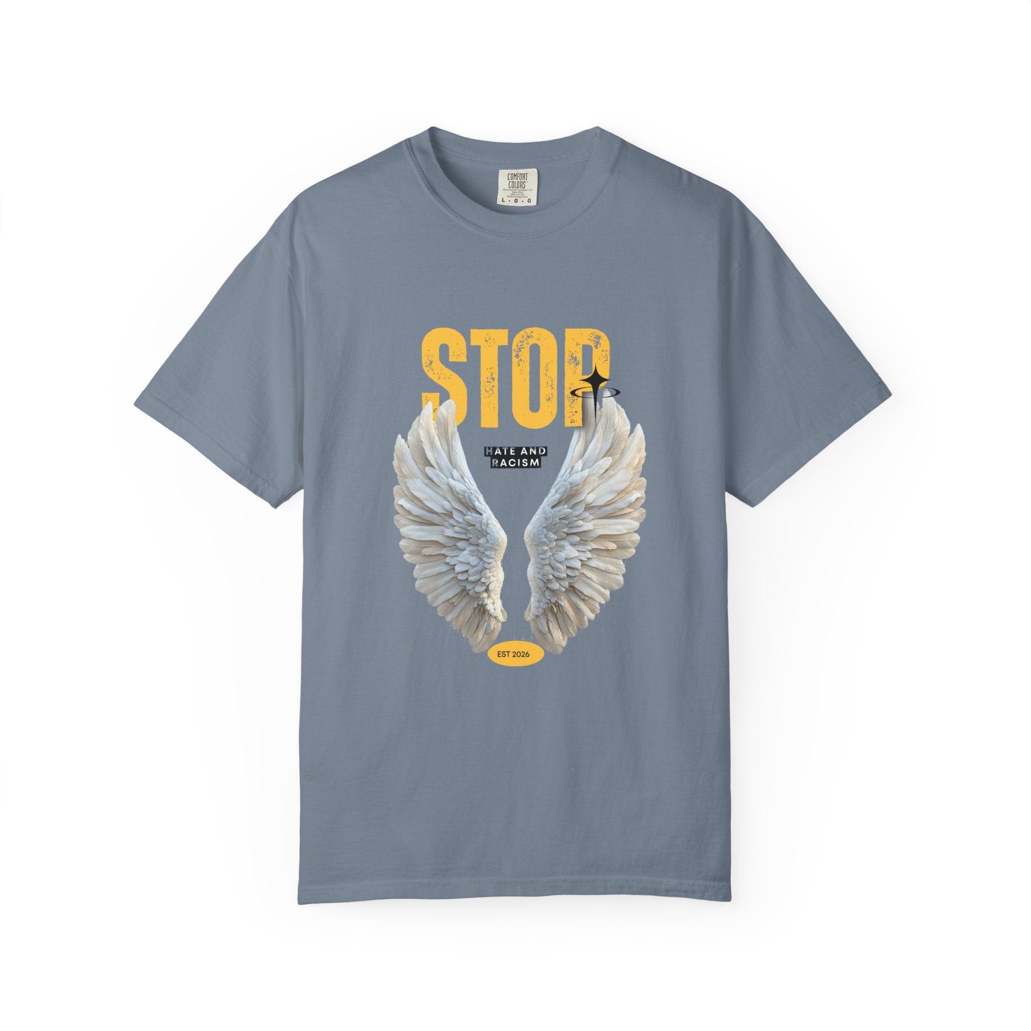 Angel Wings "STOP" Graphic T‑Shirt