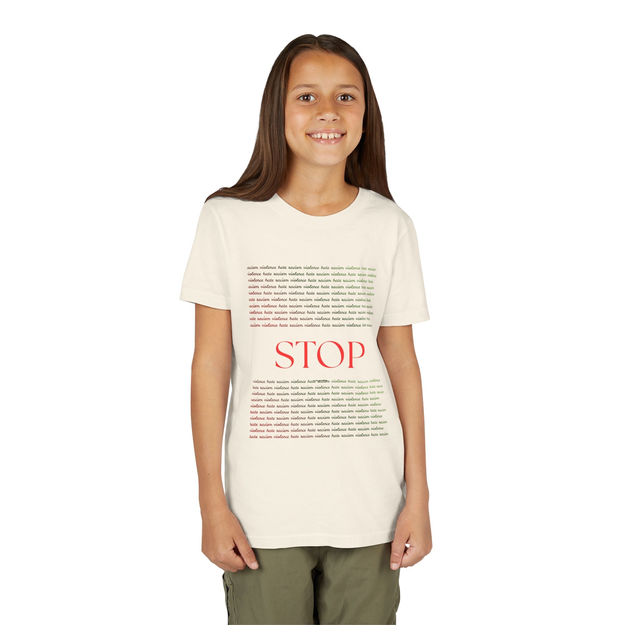 Youth Tee — Bold Yellow 'STOP' Graphic Kids T‑Shirt