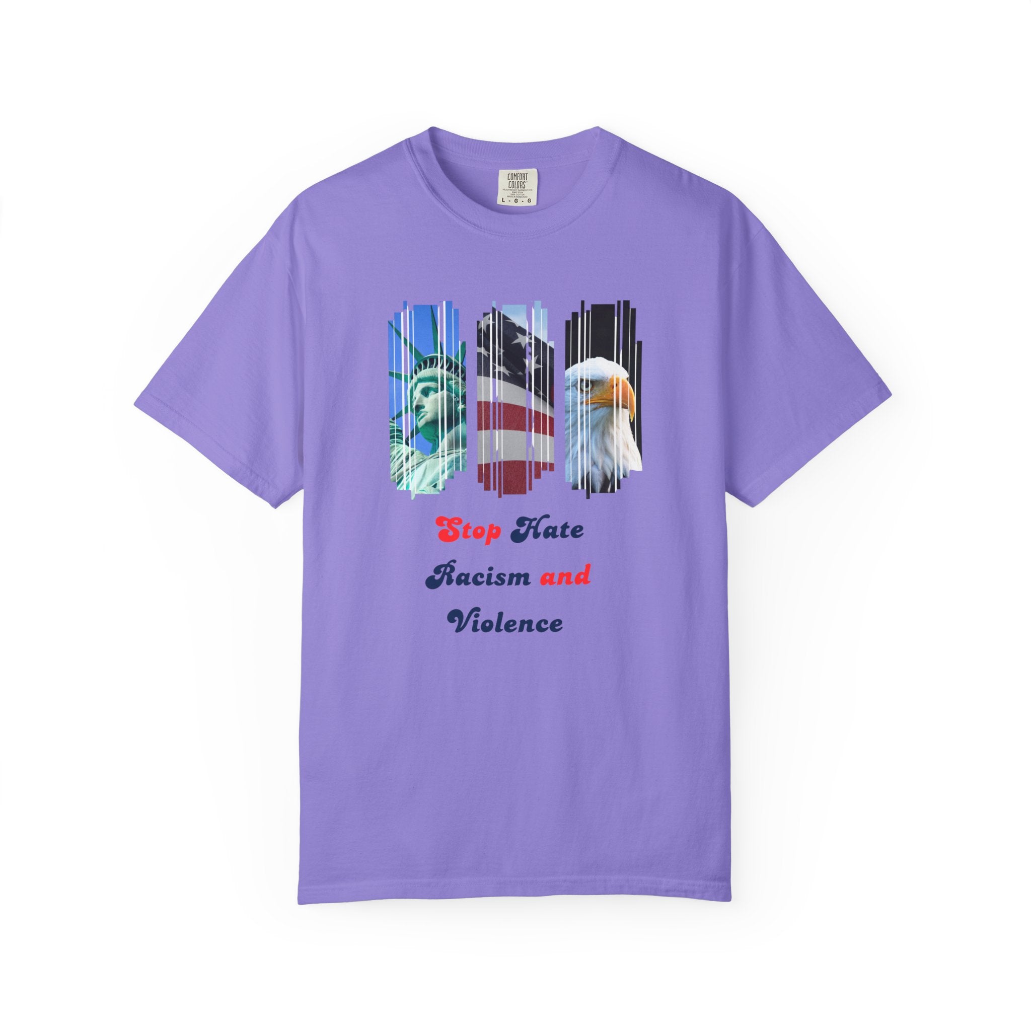 Patriotic 'Stop Hate Racism and Violence' T-Shirt