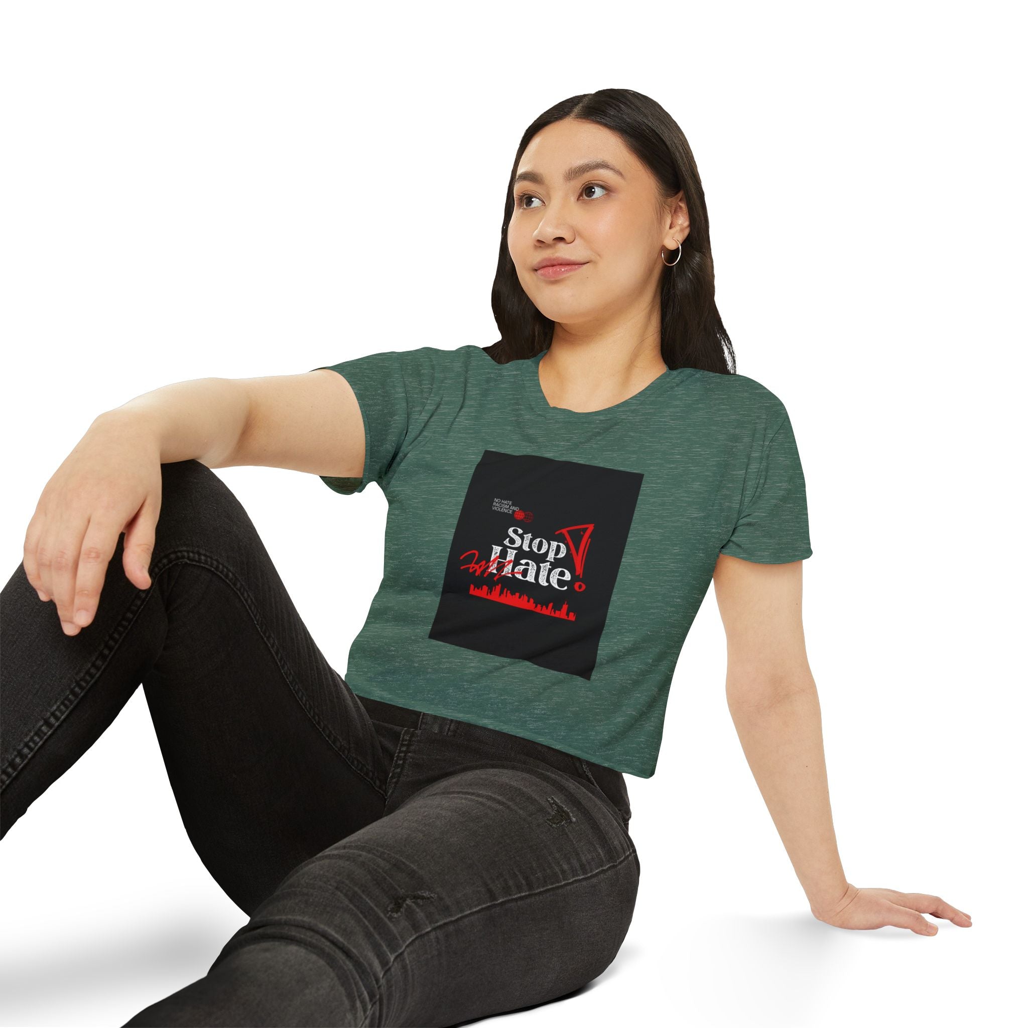Stop Hate Crop Top — Women's Festival Statement Tee