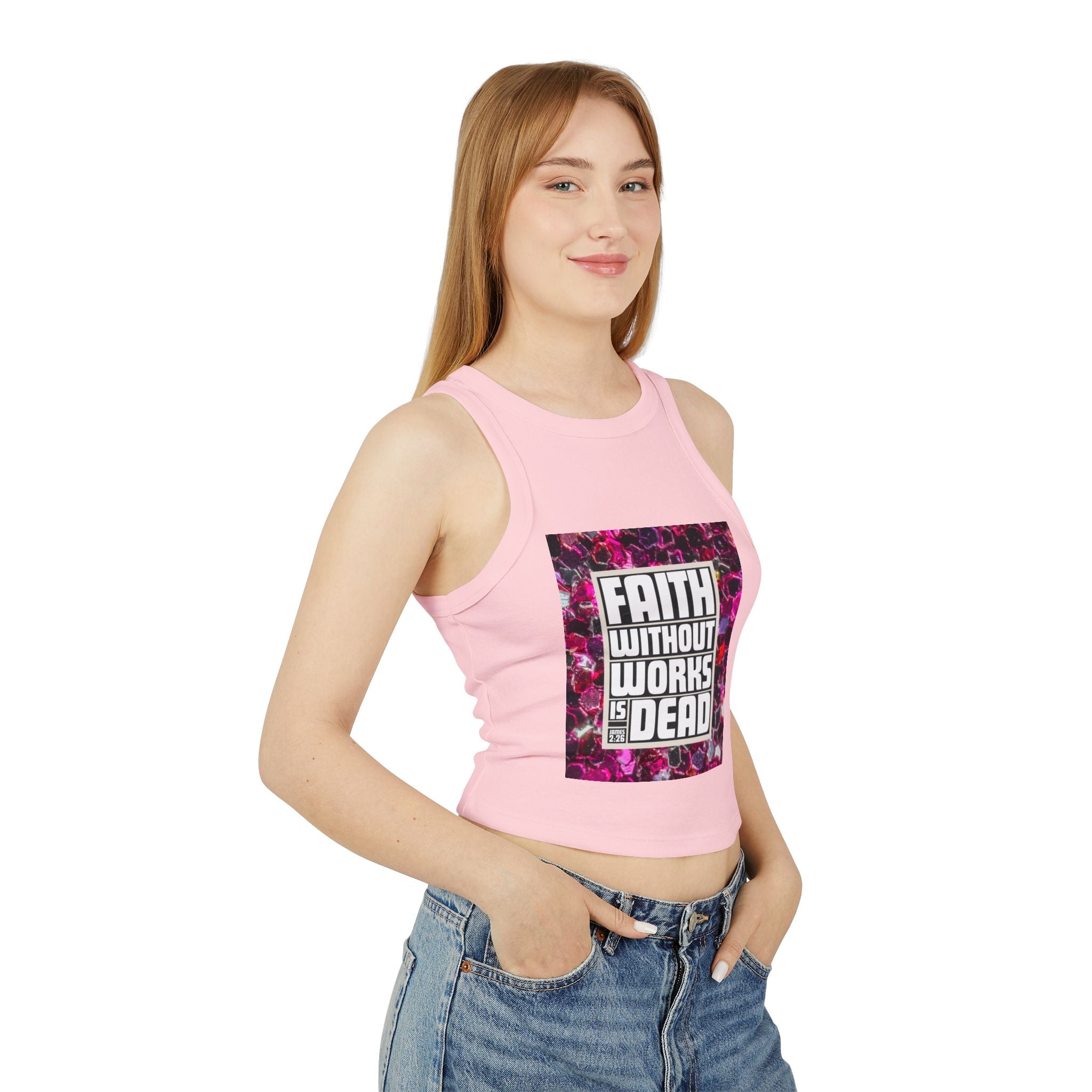 Faith Without Works Is Dead Tank Top — Women's Spiritual Graphic Crop Tank