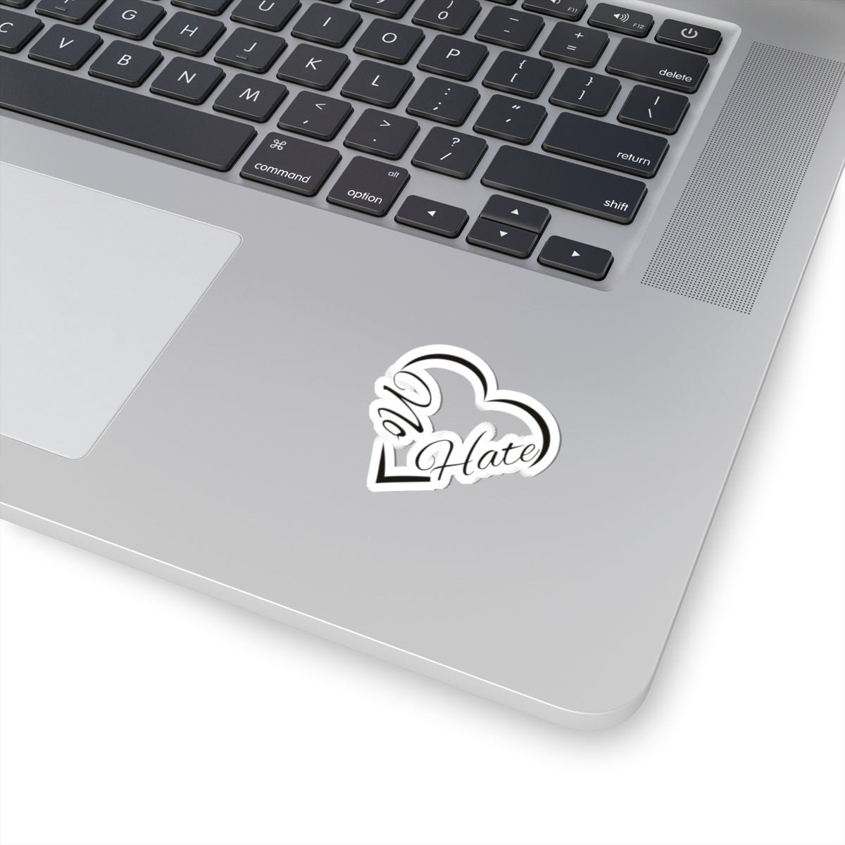 No Hate Heart Sticker — Kiss-Cut Anti-Hate Vinyl Sticker