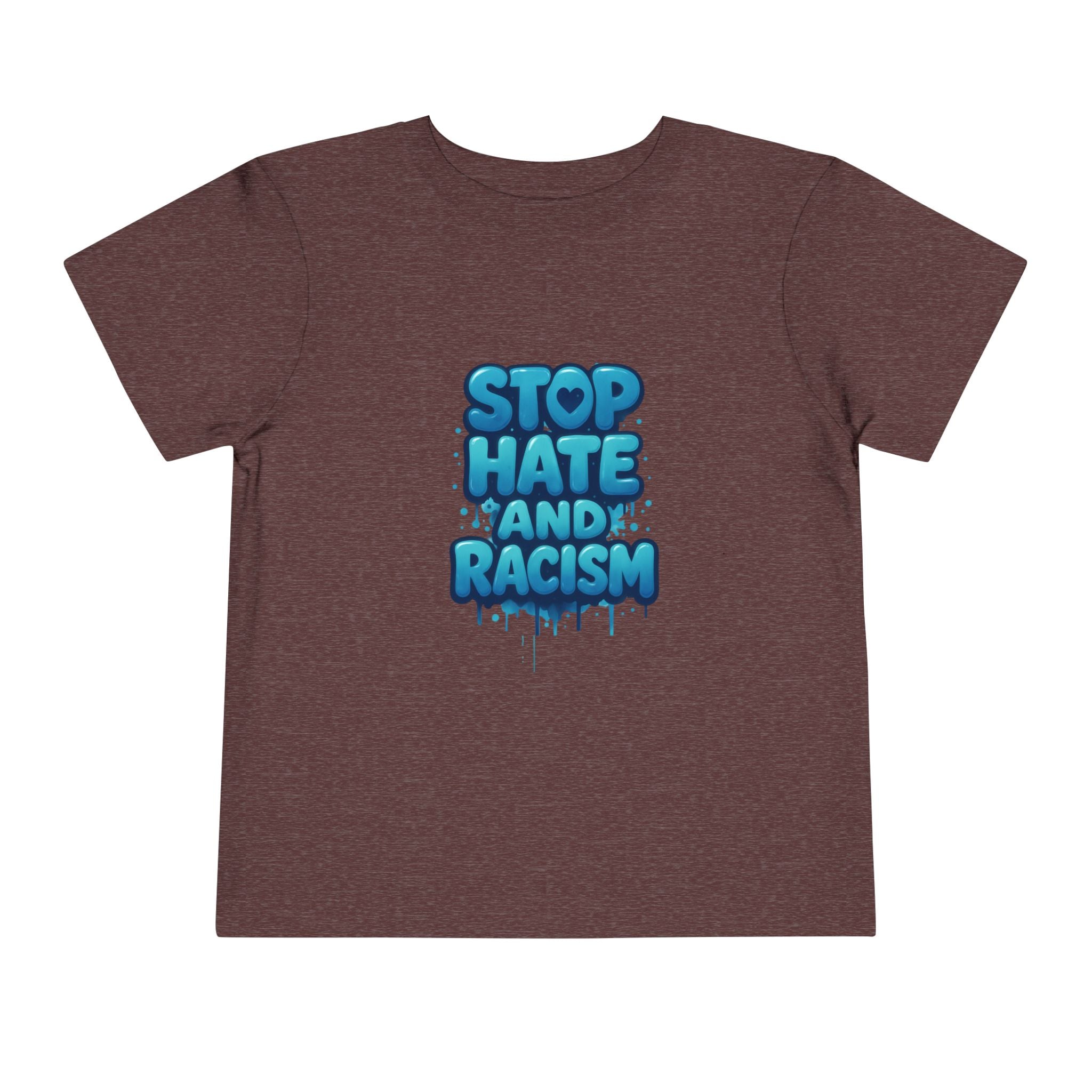 Stop Hate and Racism Toddler Tee — Blue Graffiti Anti-Racism Shirt