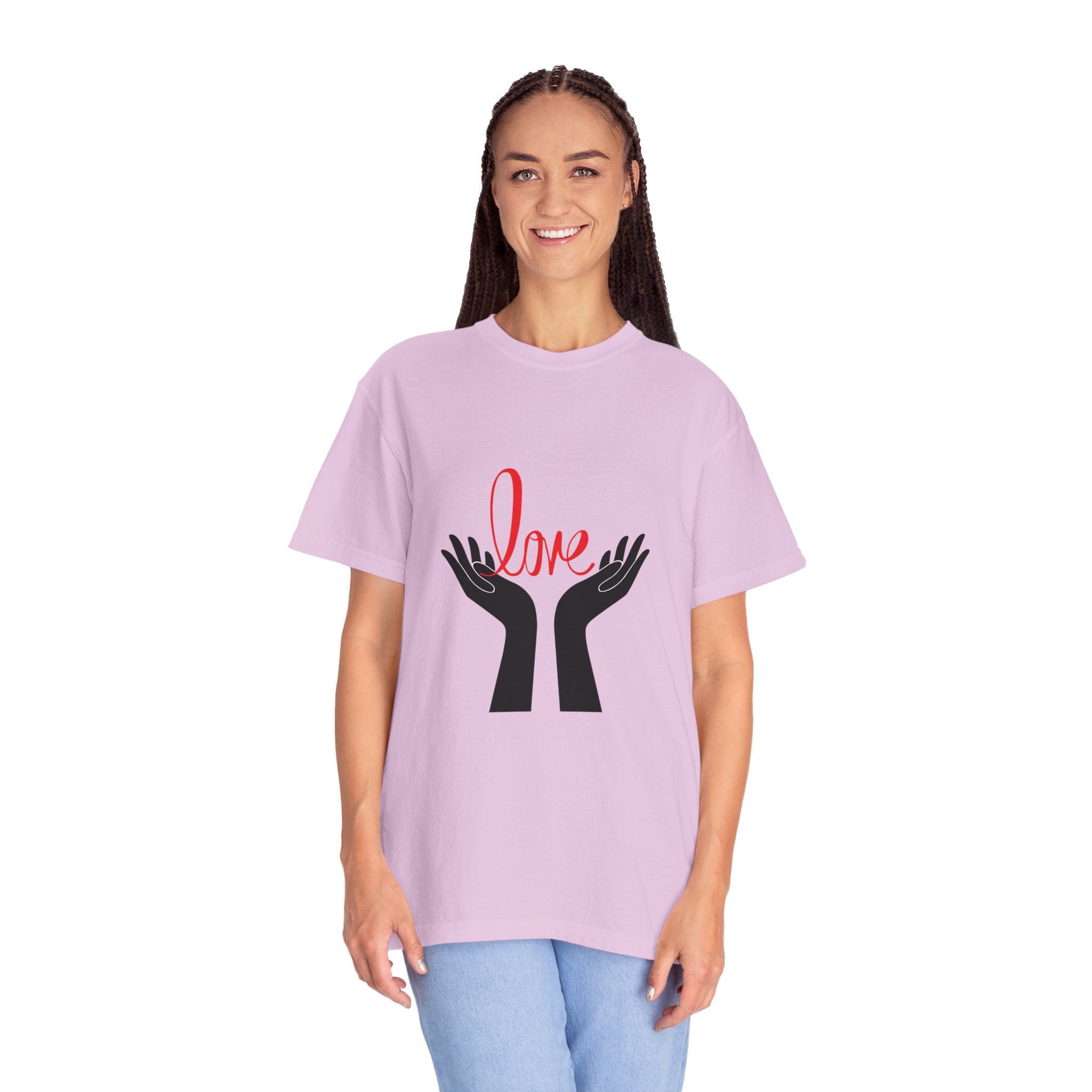 Love Hands T-Shirt — Minimalist Heart Hands Graphic Tee