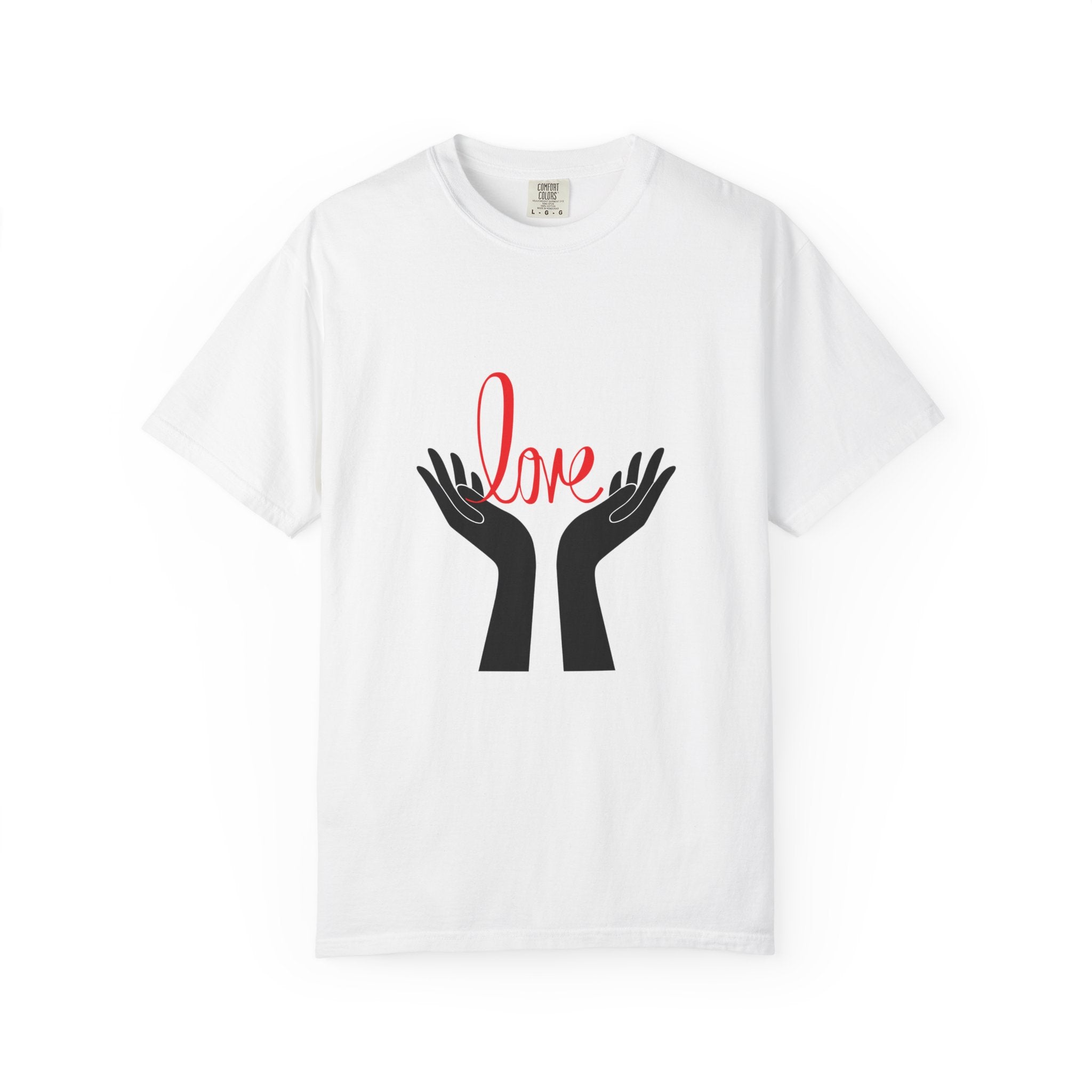 Love Hands T-Shirt — Minimalist Heart Hands Graphic Tee