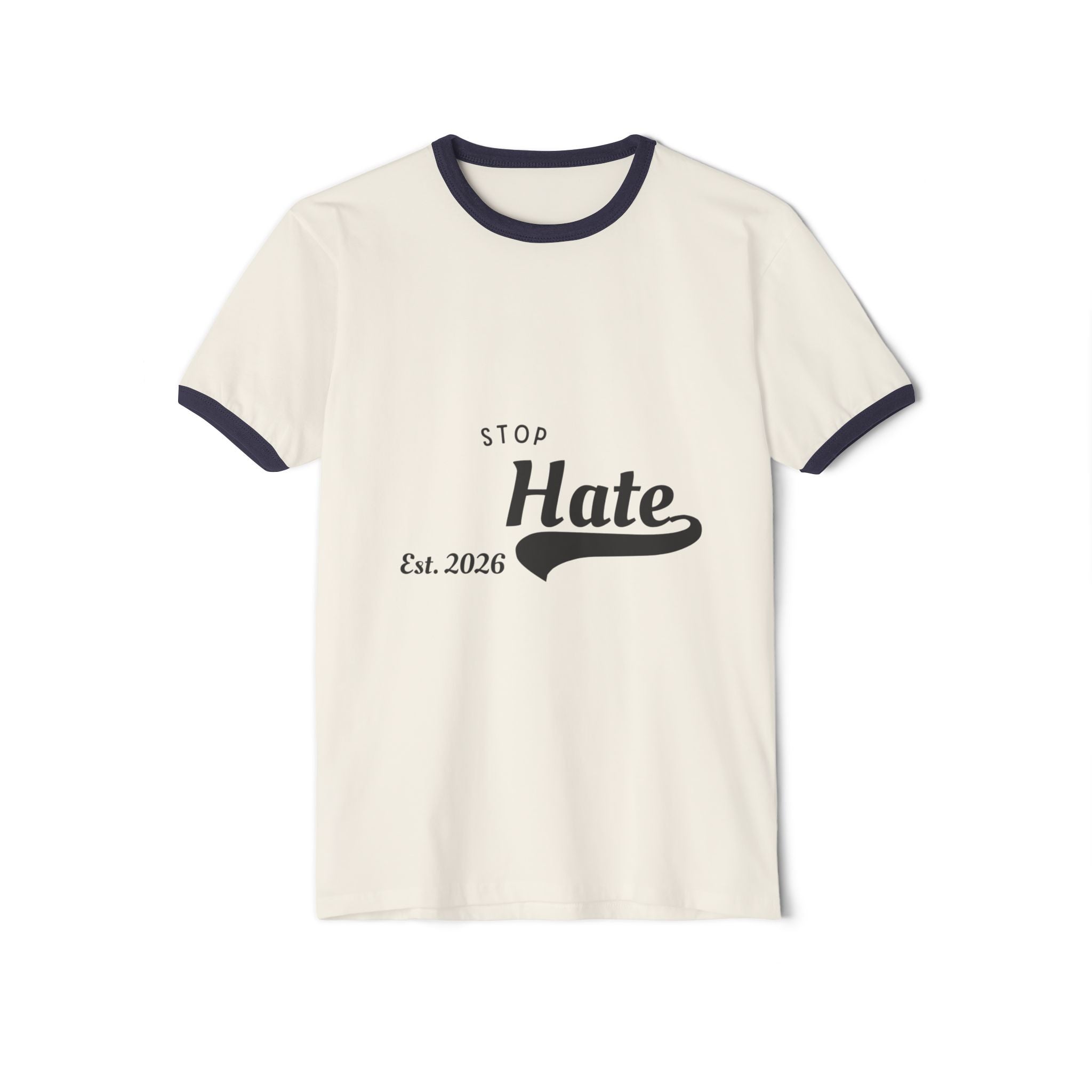 Stop Hate Ringer T-Shirt — Vintage Est. 2026 Anti-Hate Tee