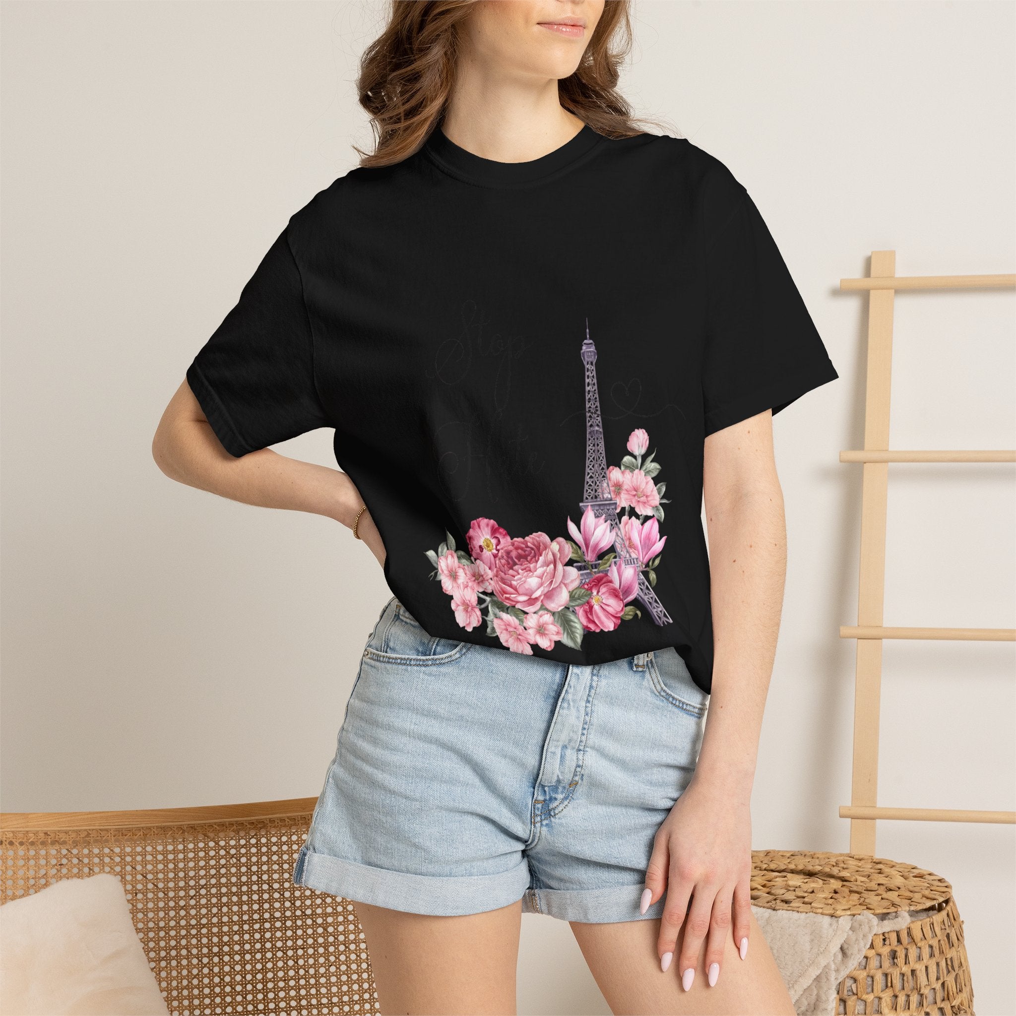 Paris Floral 'Stay Awhile' T-Shirt