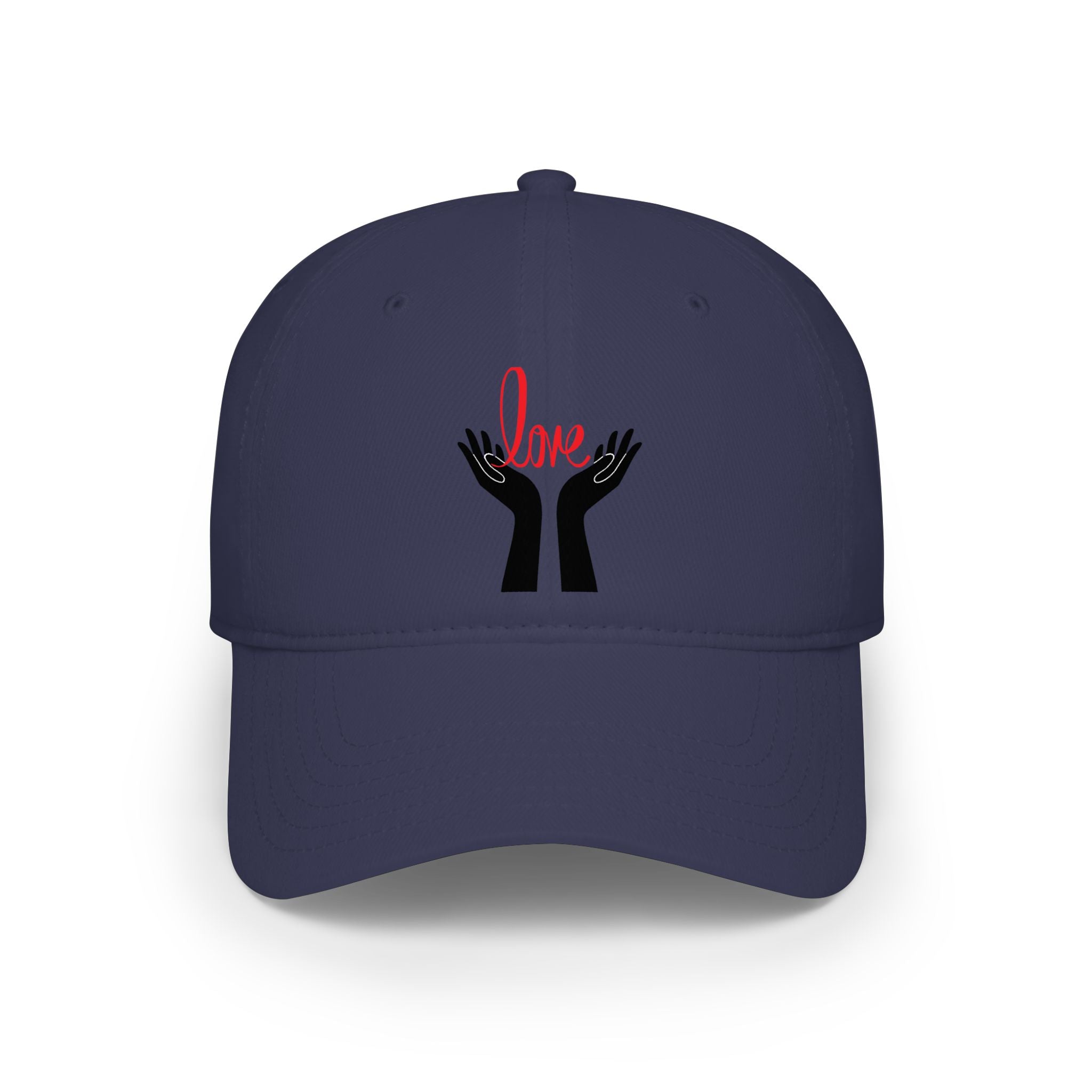 Prayer Hands Baseball Cap — Minimal Black Hands Embroidered Low Profile Hat