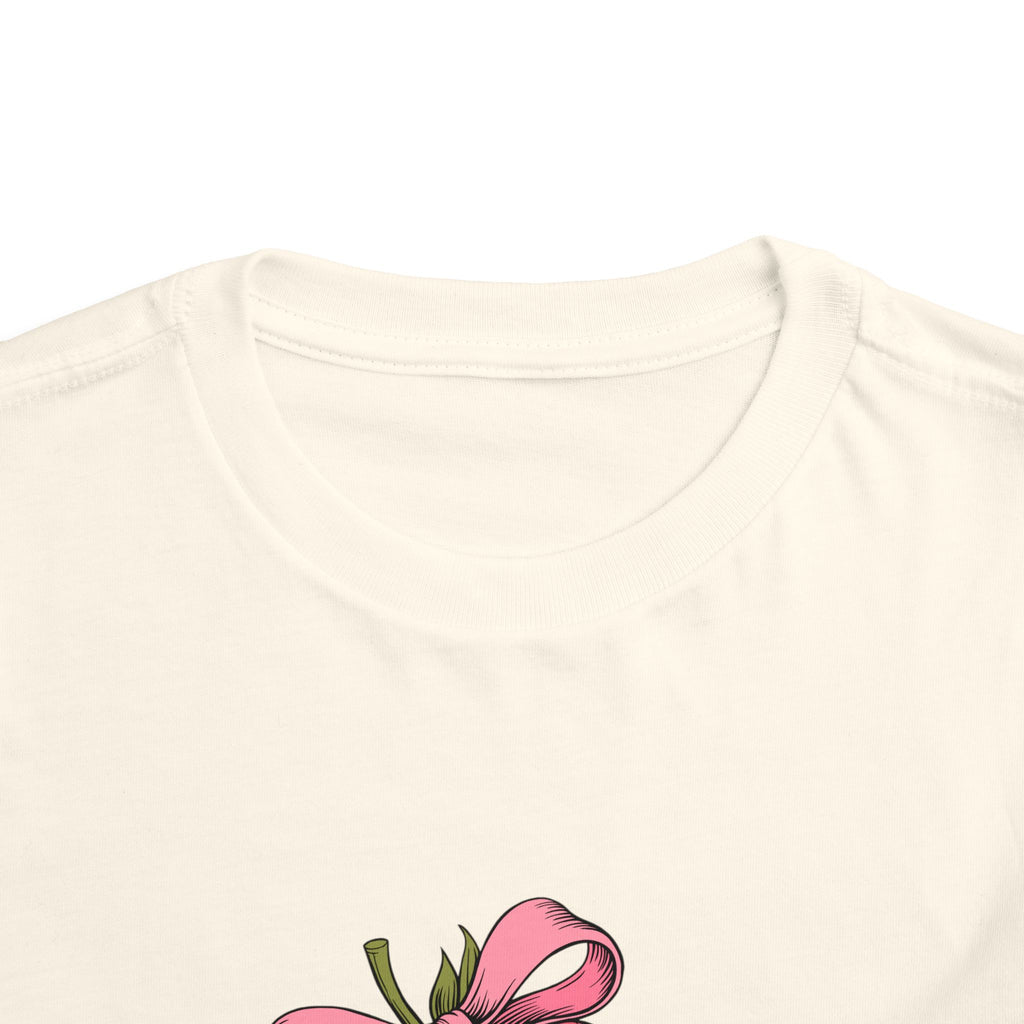 Toddler Tee — Pink Gift Strawberry Graphic "Stop Rockin and Rollin"