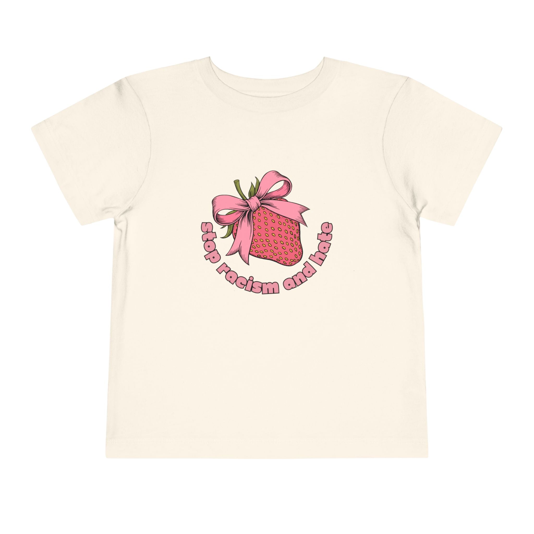 Toddler Tee — Pink Gift Strawberry Graphic "Stop Rockin and Rollin"