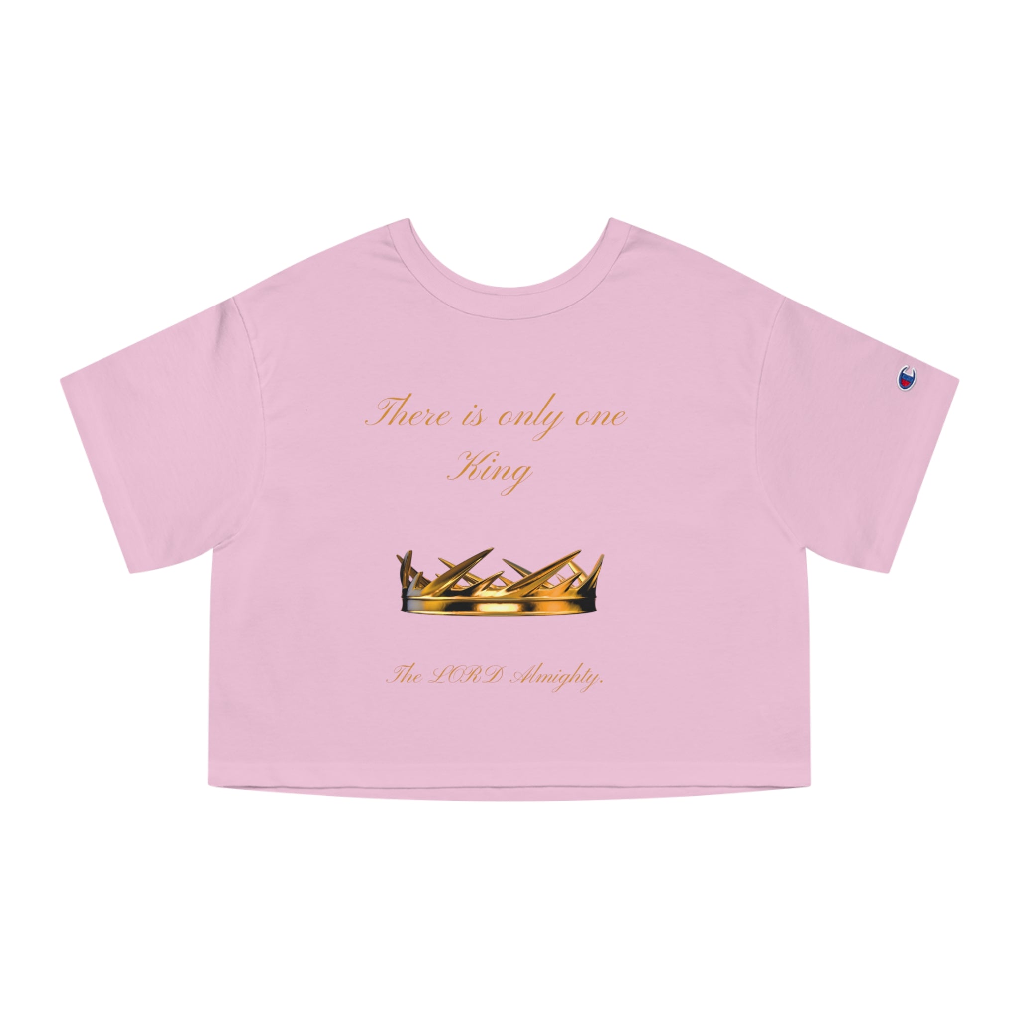 Cropped T-Shirt “There Is Only One King” Gold Crown Graphic