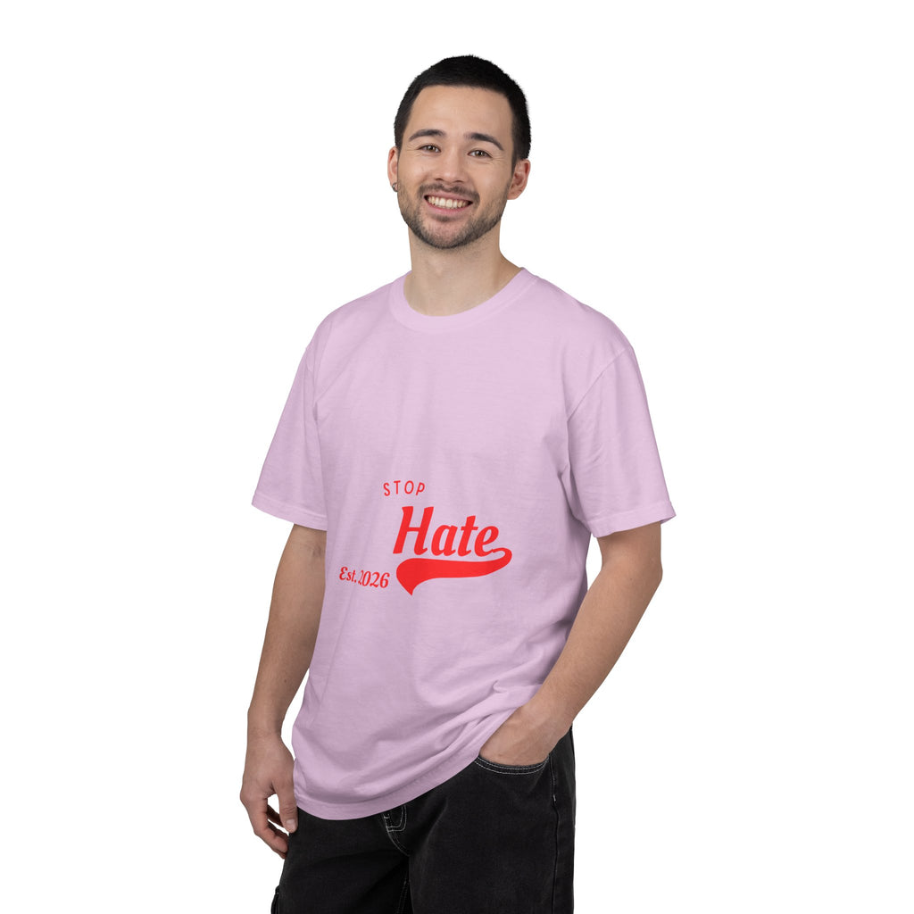 Stop Hate T-Shirt — Retro Script 'Est. 2026' Anti-Hate Graphic Tee