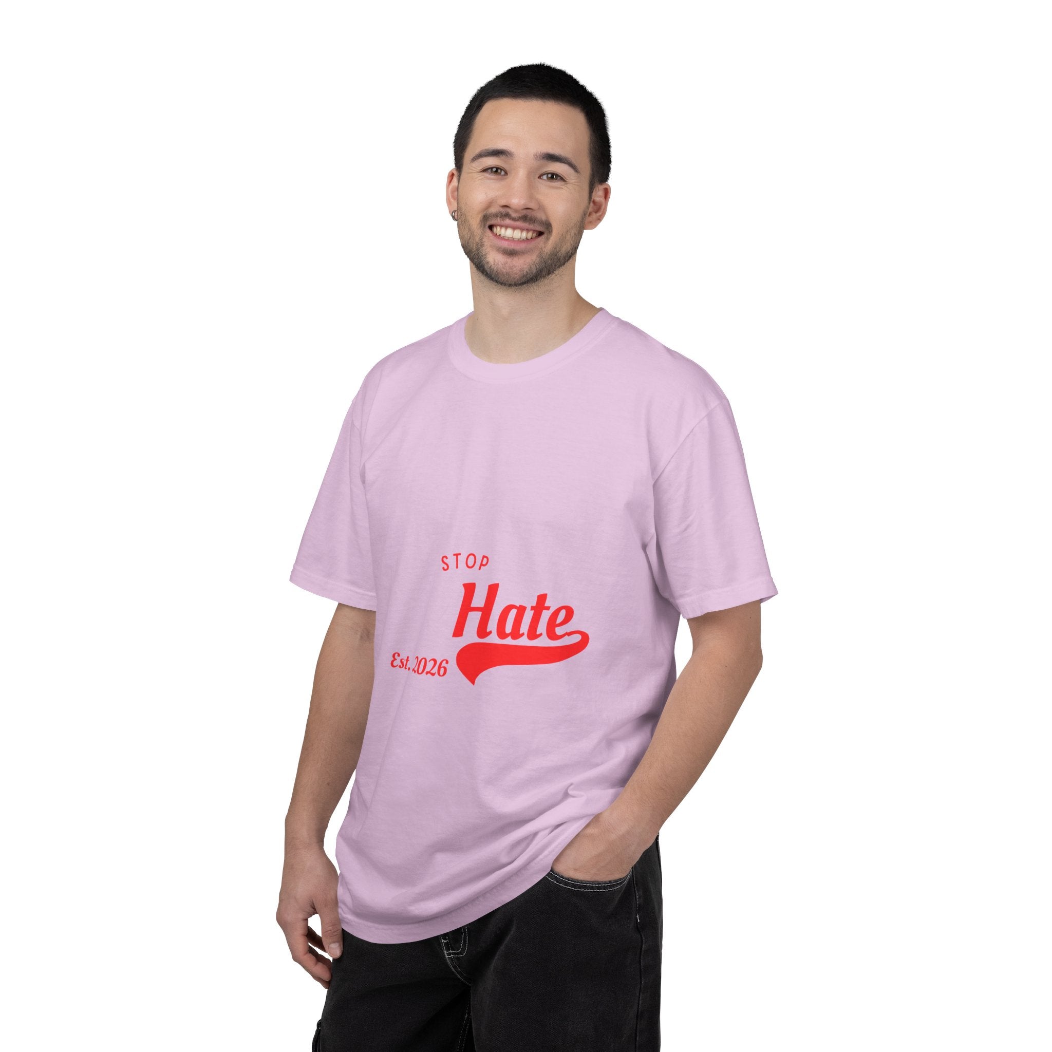 Stop Hate T-Shirt — Retro Script 'Est. 2026' Anti-Hate Graphic Tee