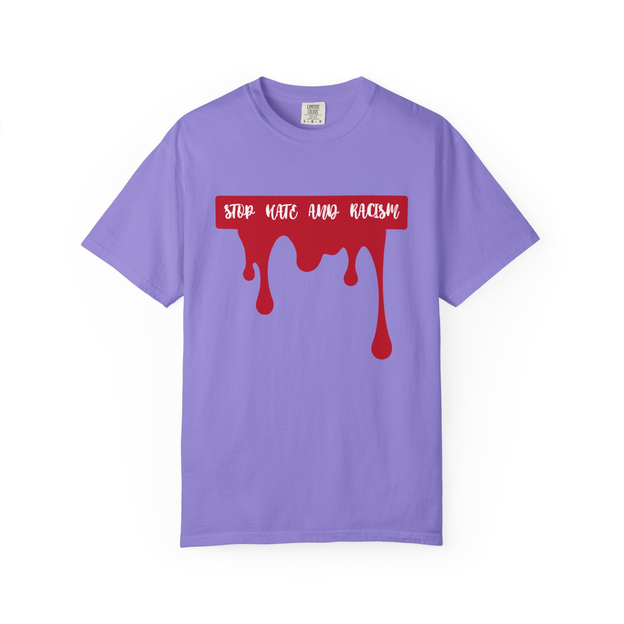 T-Shirt “Stop Hate, End Racism” Dripping Blood Graphic Tee