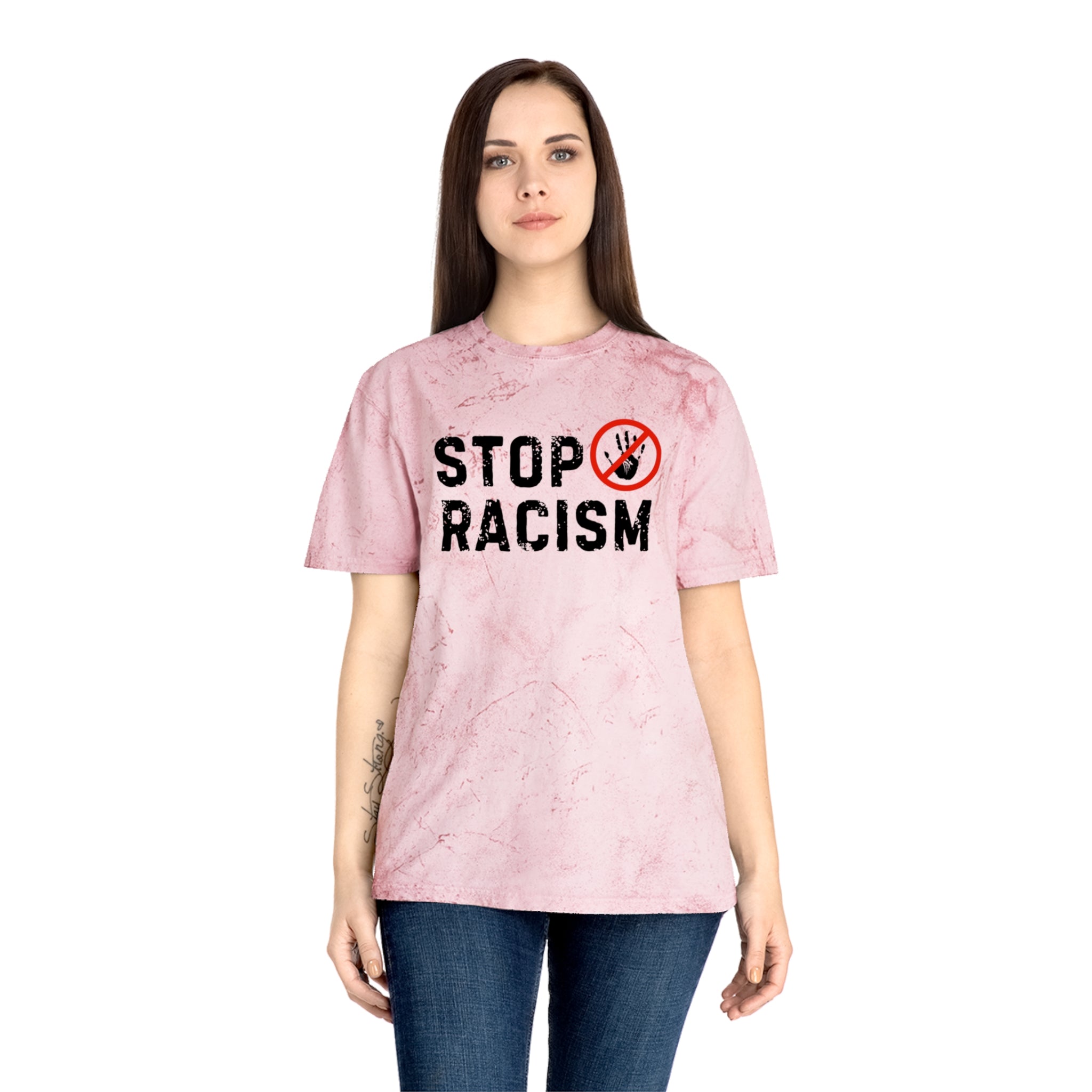 Stop Racism T-Shirt — Vintage Tie-Dye Protest Tee
