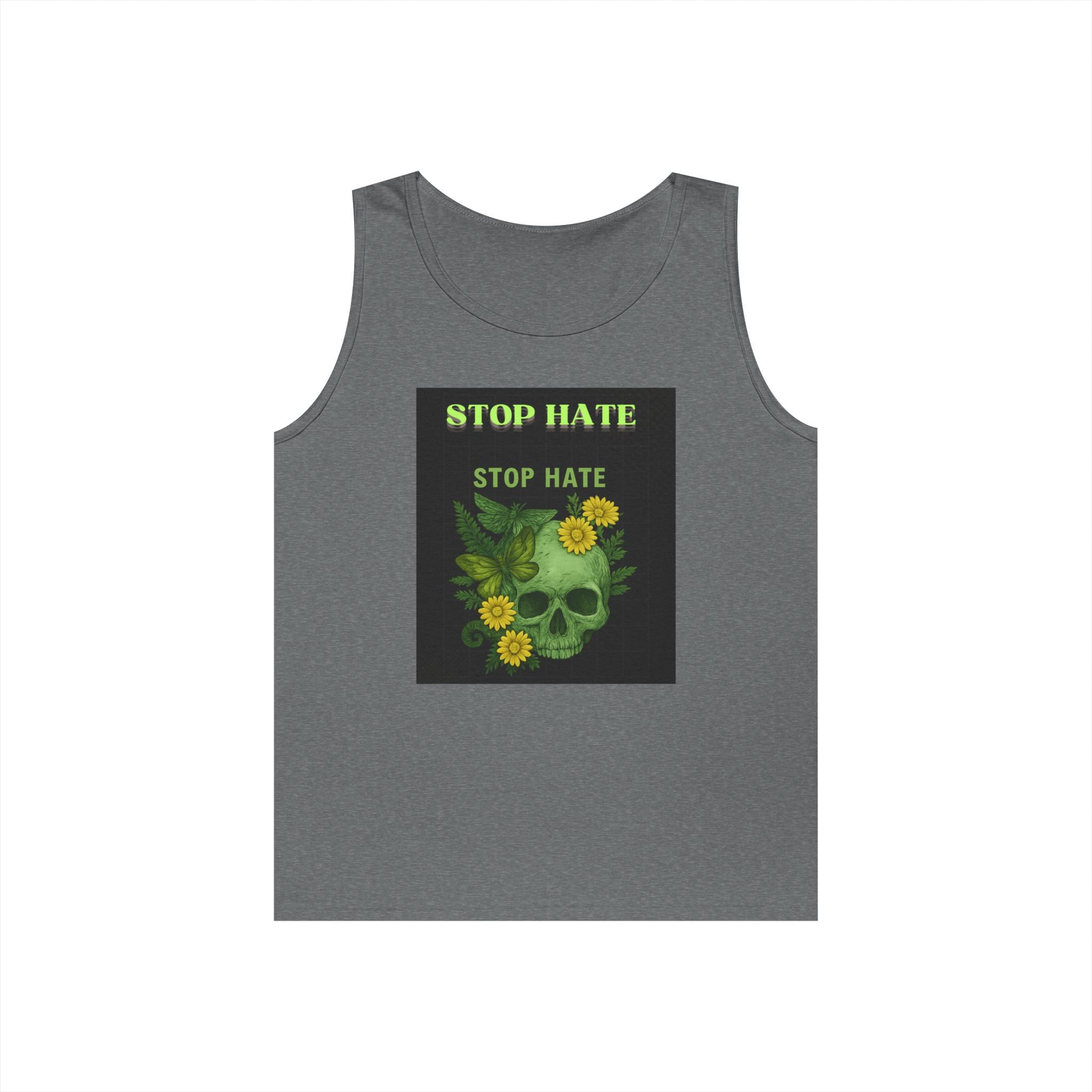 Stop Hate Floral Skull Tank Top — Anti-Hate Graphic Tank