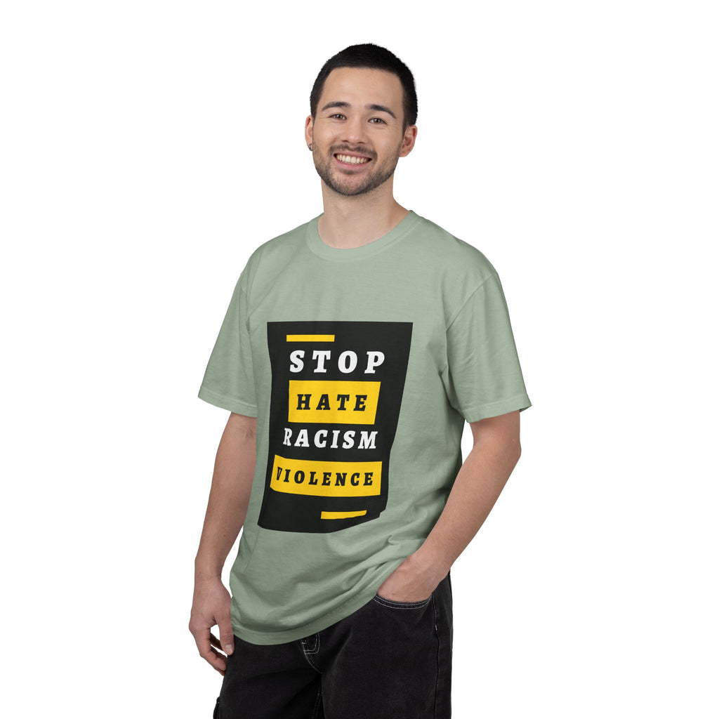 Stop Hate Racism Violence T-Shirt — Anti-Racism Message Tee