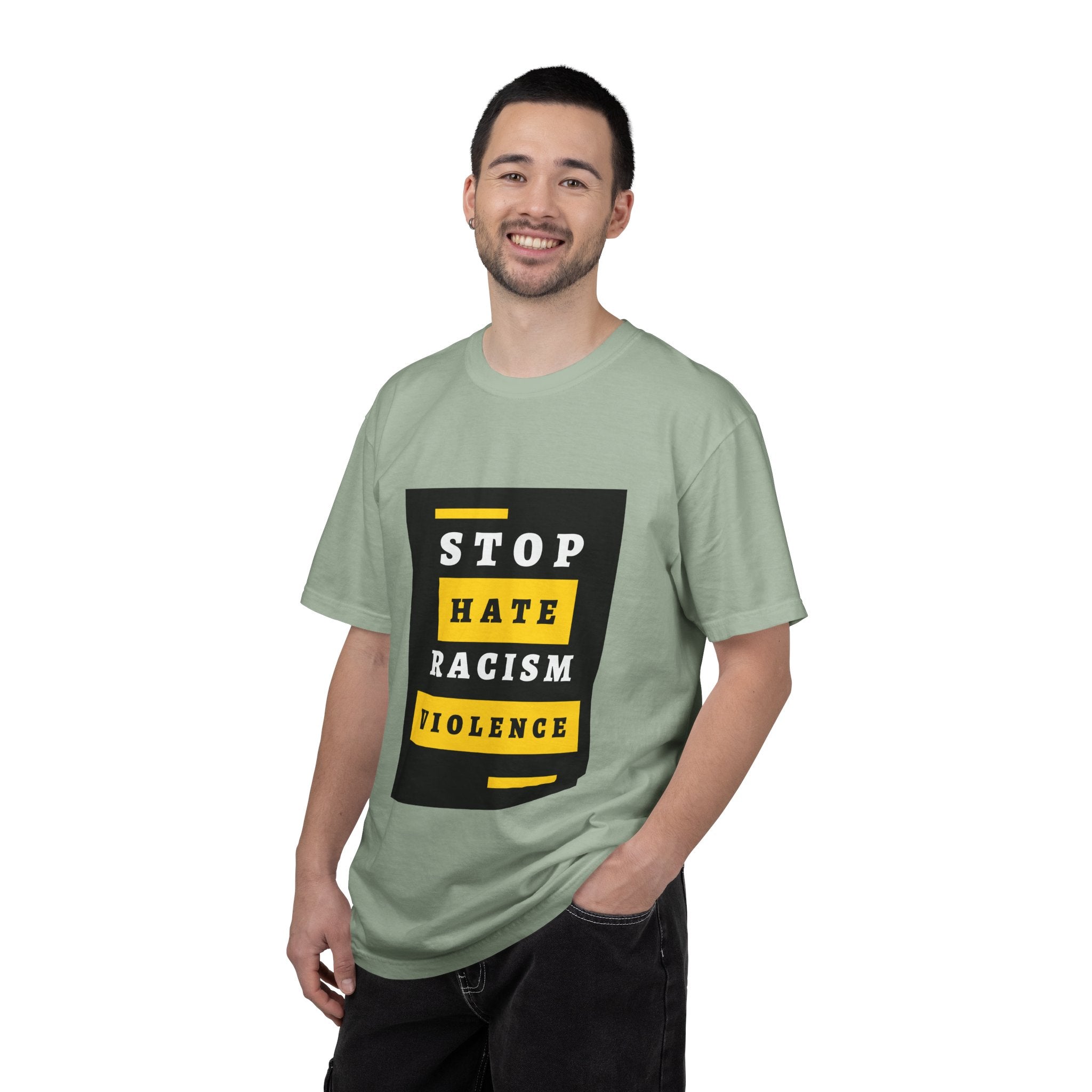 Stop Hate Racism Violence T-Shirt — Anti-Racism Message Tee