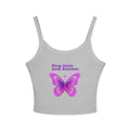 Stop Hate and Racism Butterfly Tank Top — Women's Pink Activist Crop