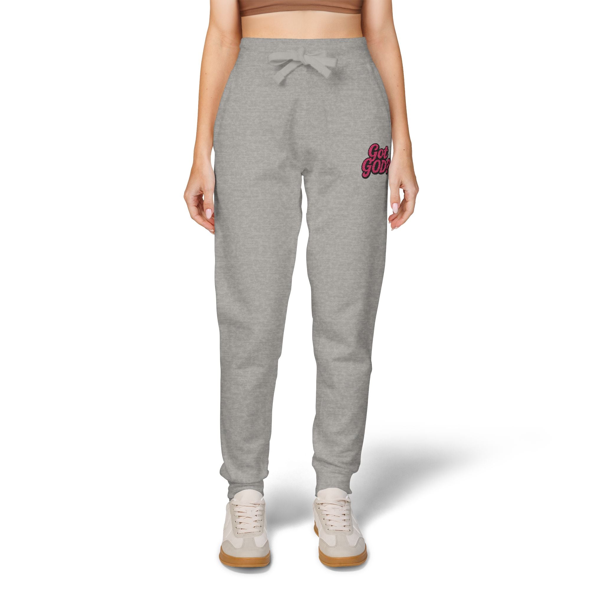 Embroidered 'Get Yours' Fleece Sweatpants — Cozy White Joggers