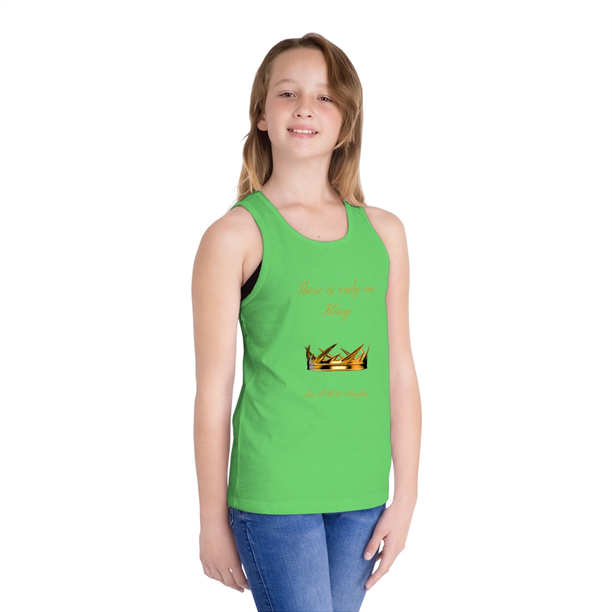 Kids Tank Top — "There is only one King" Crown Graphic