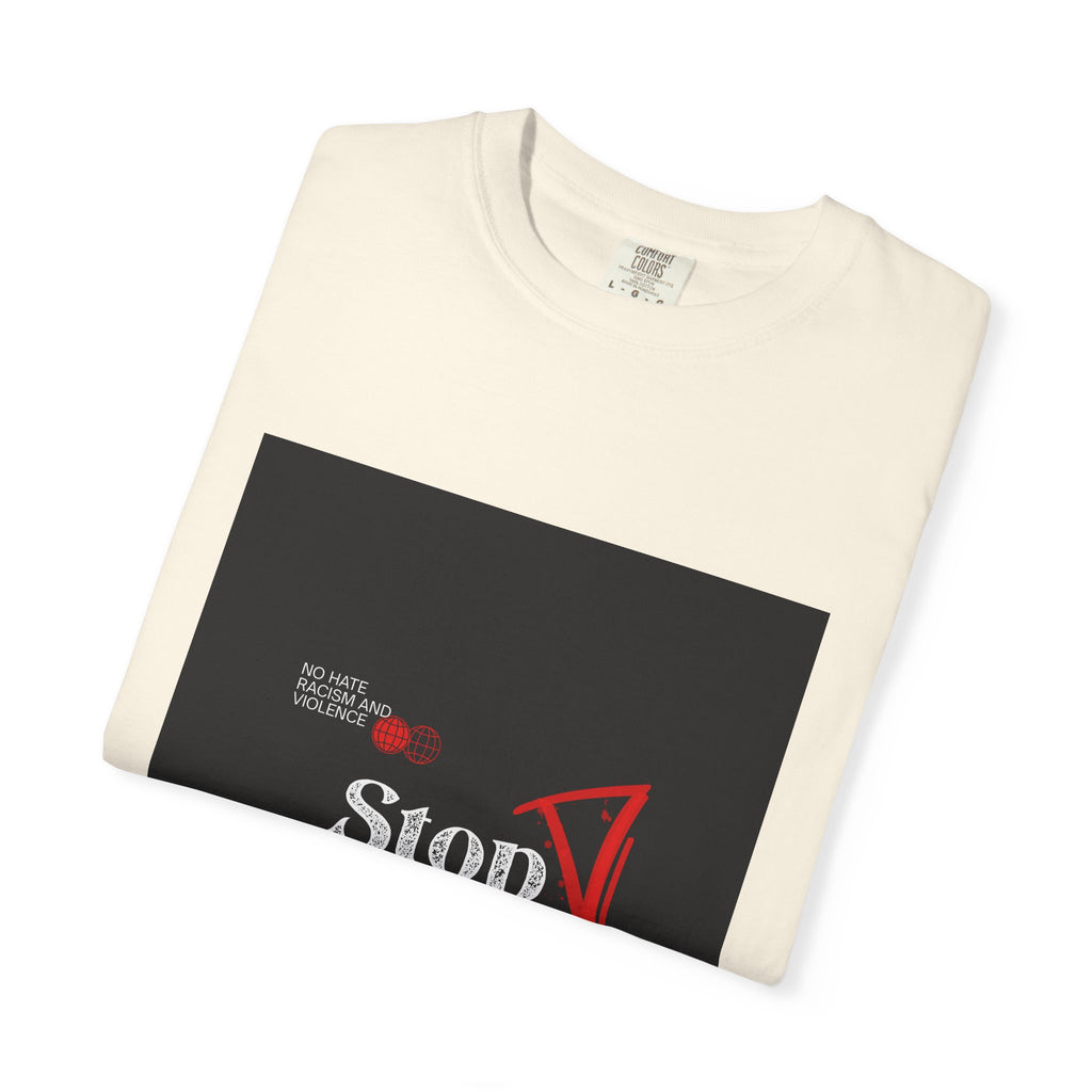 Stop Hate T-Shirt — Anti-Hate Protest Tee with Megaphone Graphic