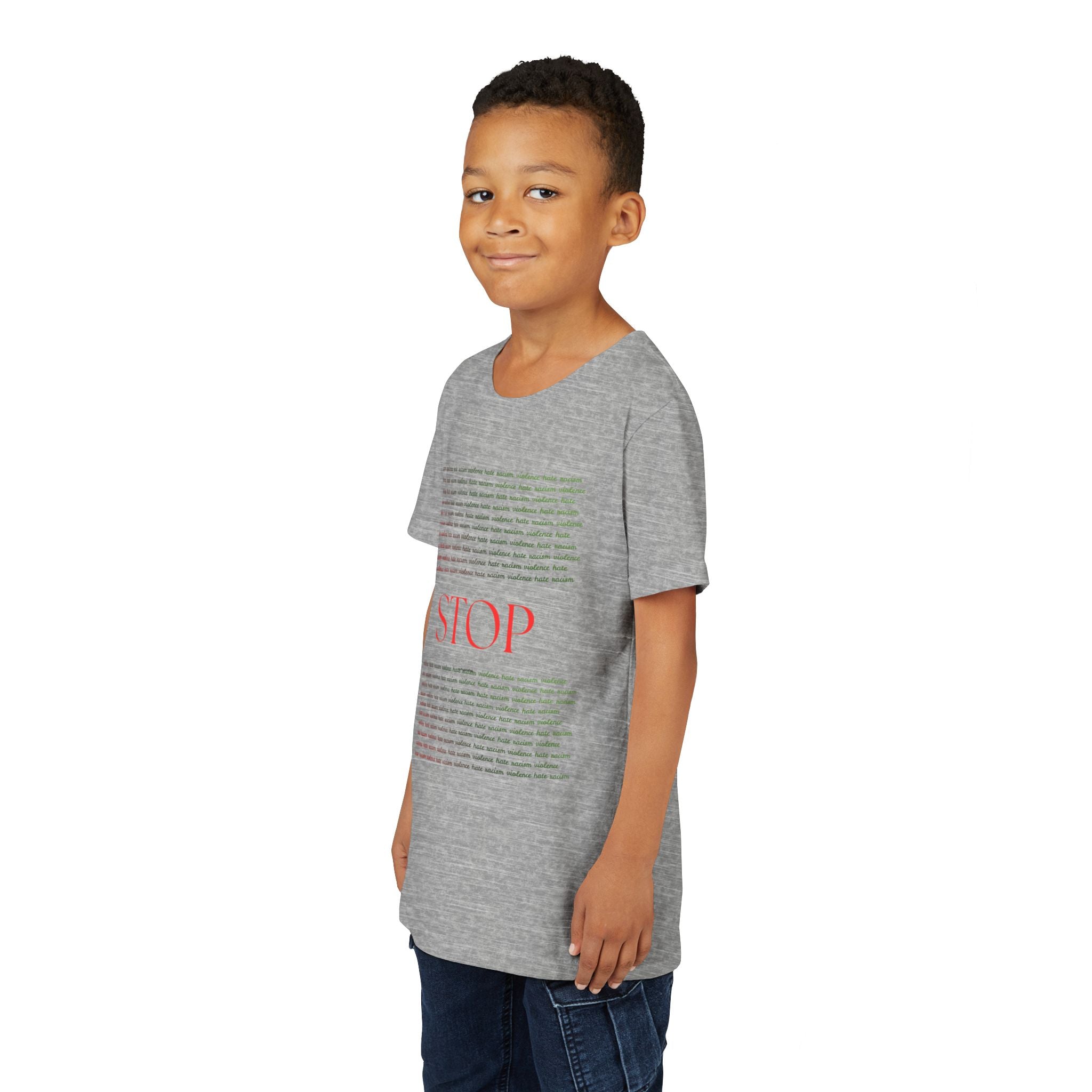 Youth Tee — Bold Yellow 'STOP' Graphic Kids T‑Shirt