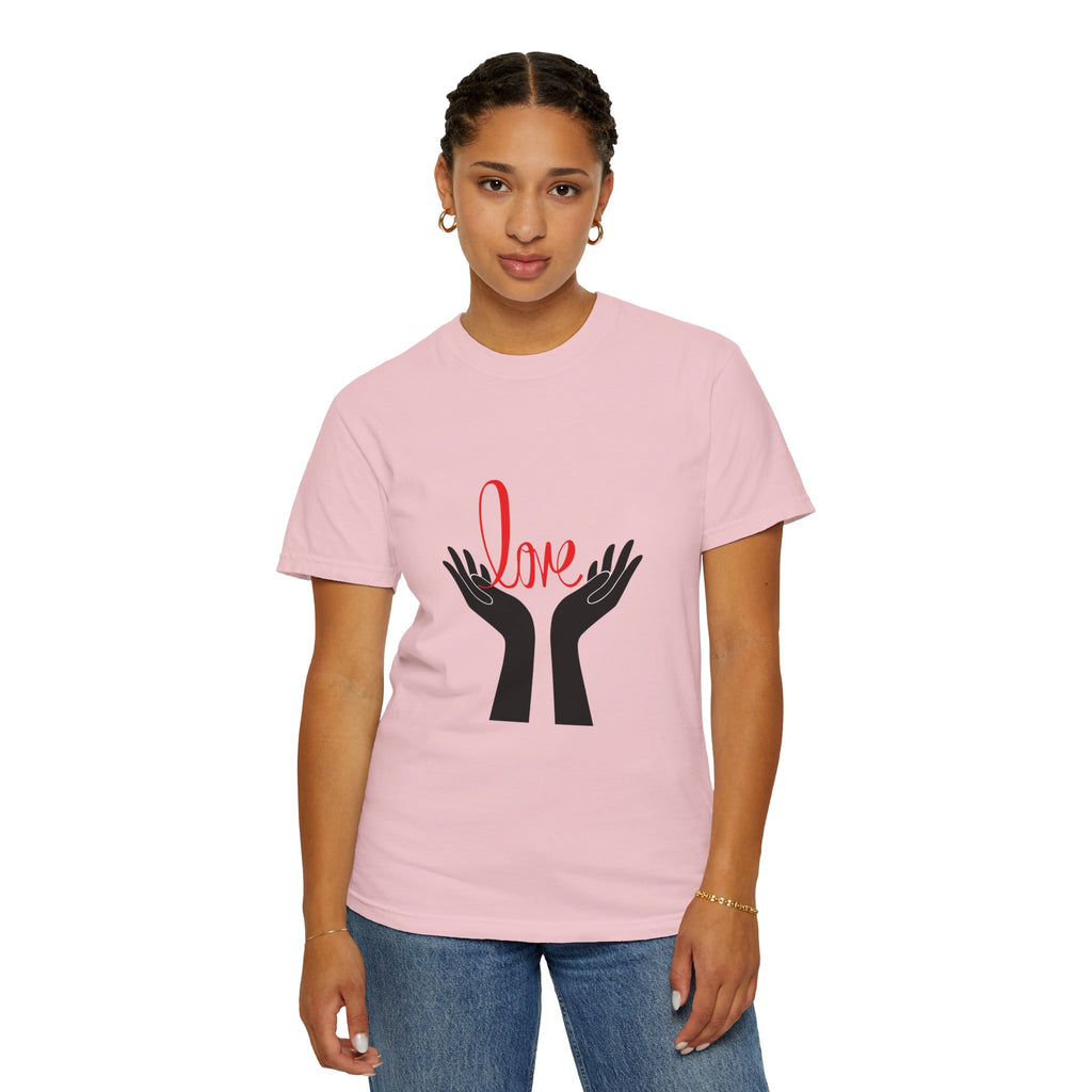 Love Hands T-Shirt — Minimalist Heart Hands Graphic Tee