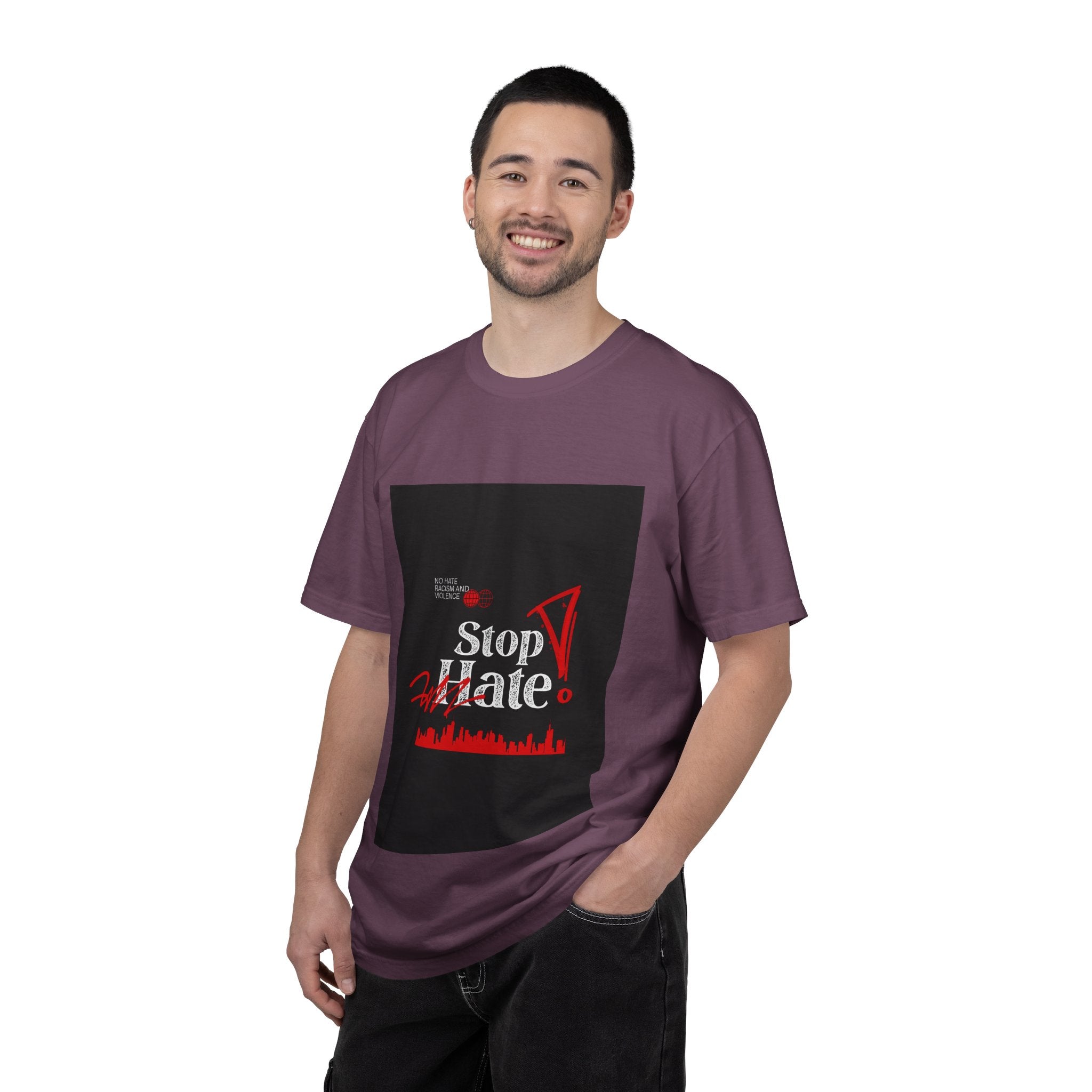 Stop Hate T-Shirt — Anti-Hate Protest Tee with Megaphone Graphic