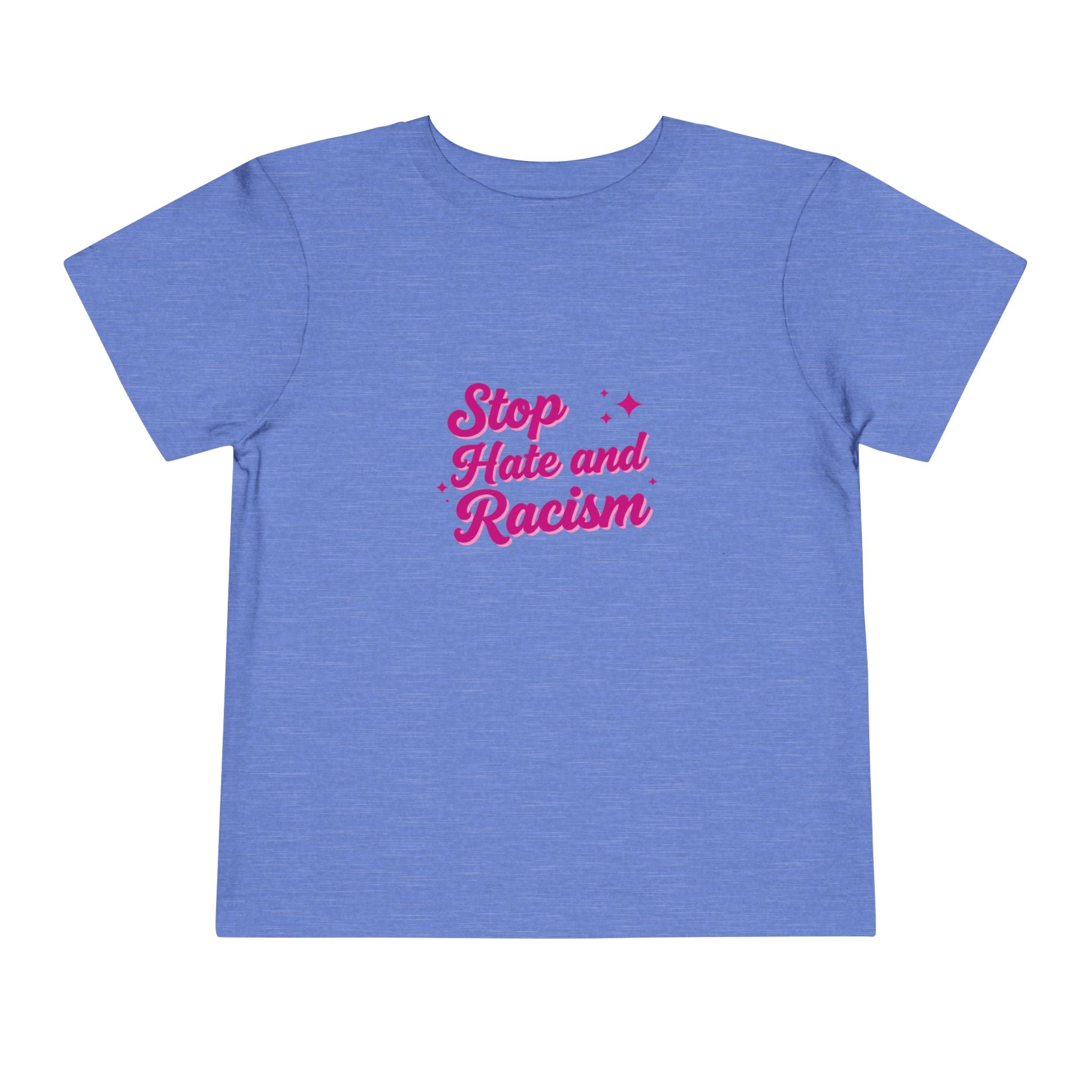 Toddler Tee "Stop Hate and Racism" — Pink Social Justice Kids Shirt