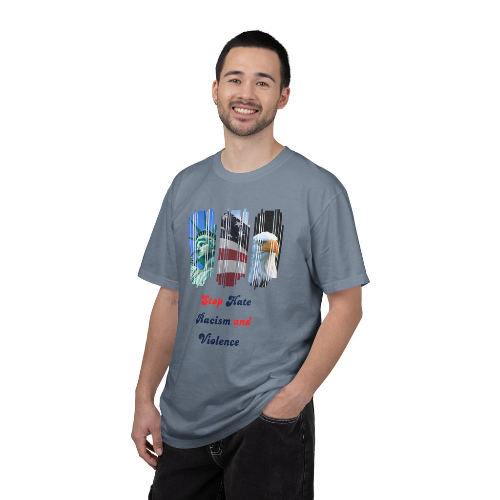 Patriotic 'Stop Hate Racism and Violence' T-Shirt