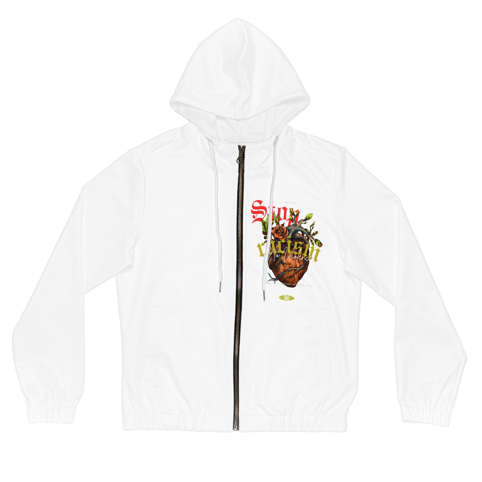 Heart & Herbs Graphic Zip-Up Hoodie — Botanical Heart Design