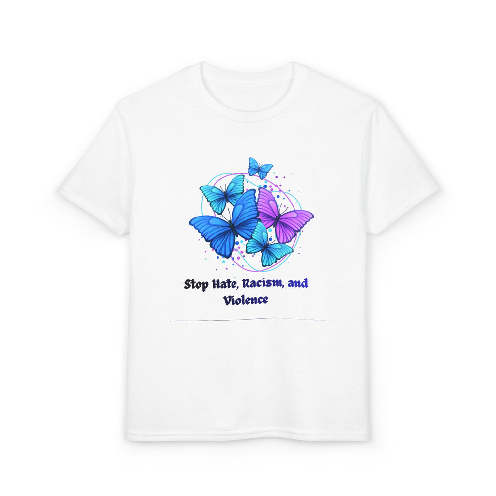 Youth Butterfly Awareness T-Shirt — "Stop Hate, Harassment, and Violence"