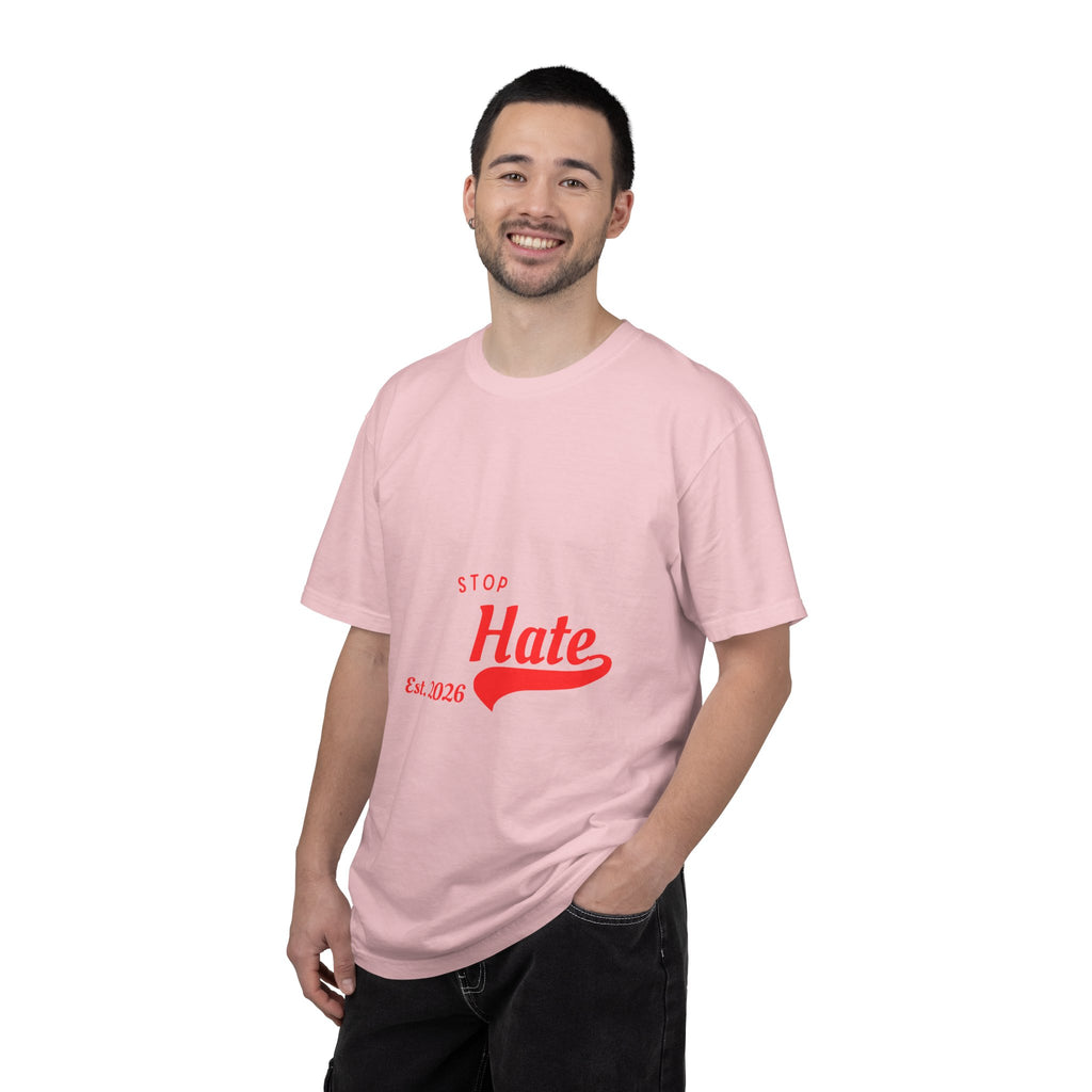 Stop Hate T-Shirt — Retro Script 'Est. 2026' Anti-Hate Graphic Tee