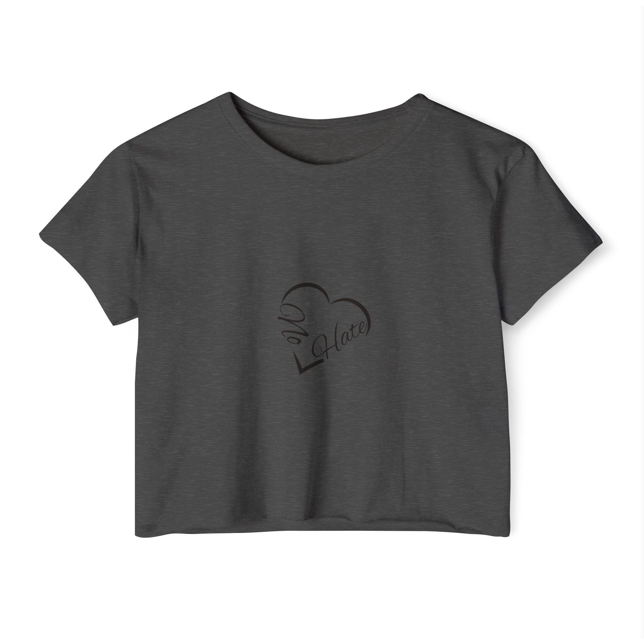 Women's 'No Hate' Heart Crop Top — Festival Graphic Tee