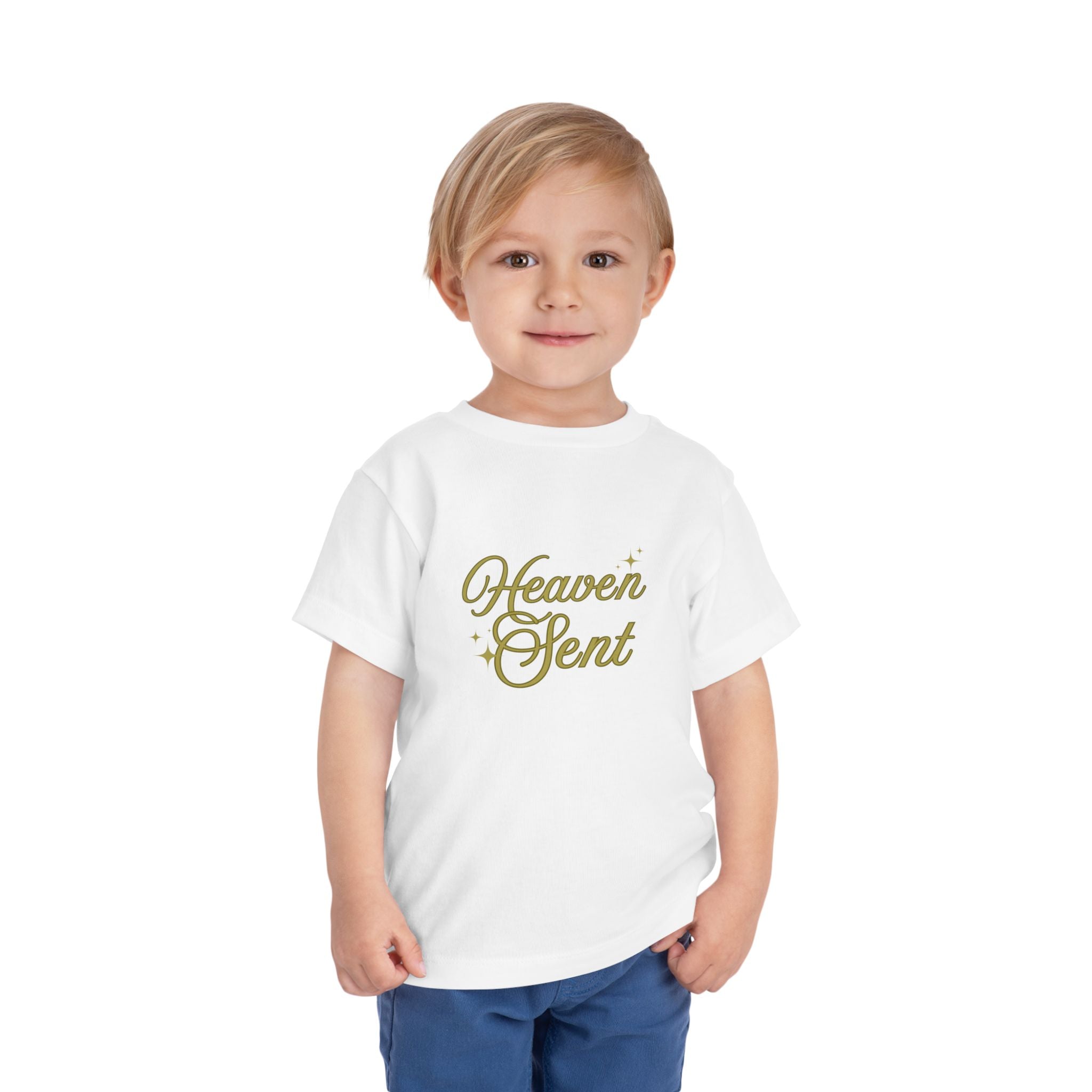 Heaven Sent Toddler Tee — Gold Script Baby Shirt