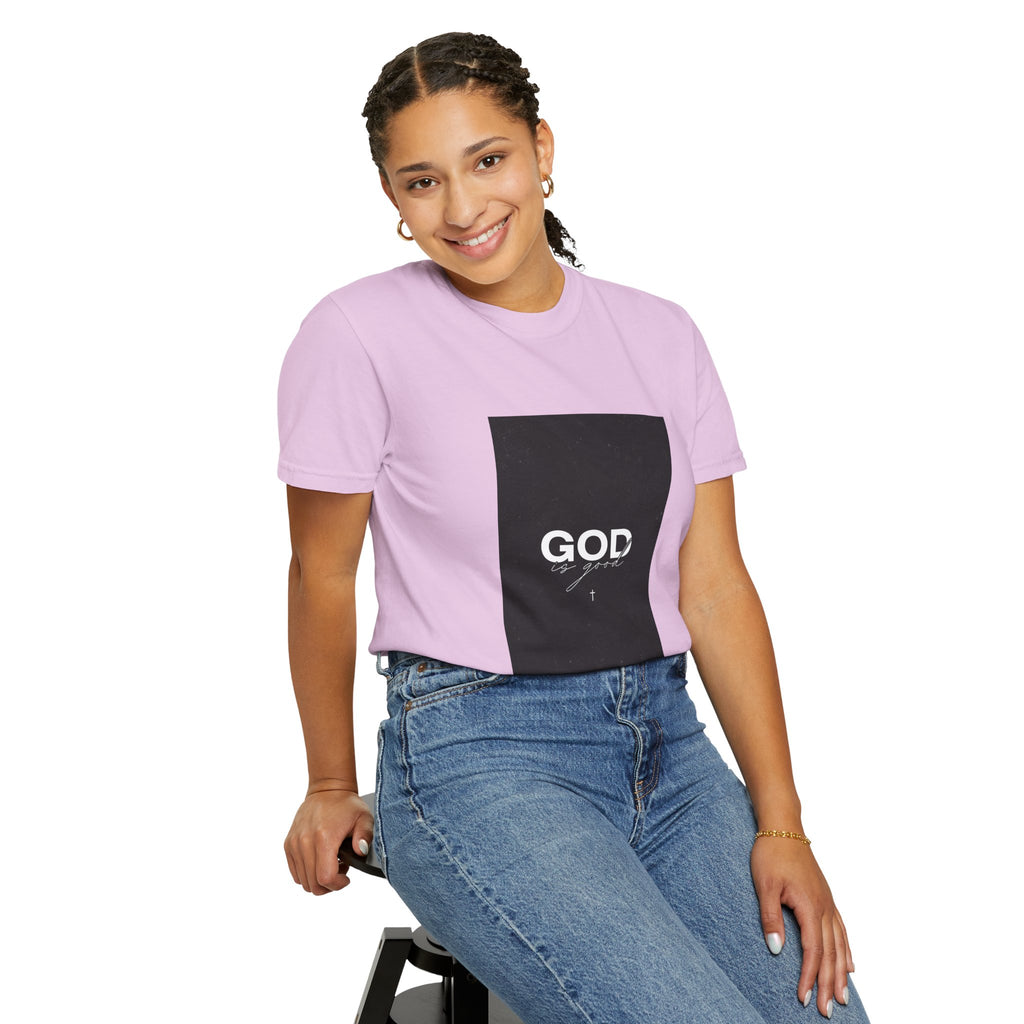 God Typography T-Shirt — Minimal Black Square Graphic Tee