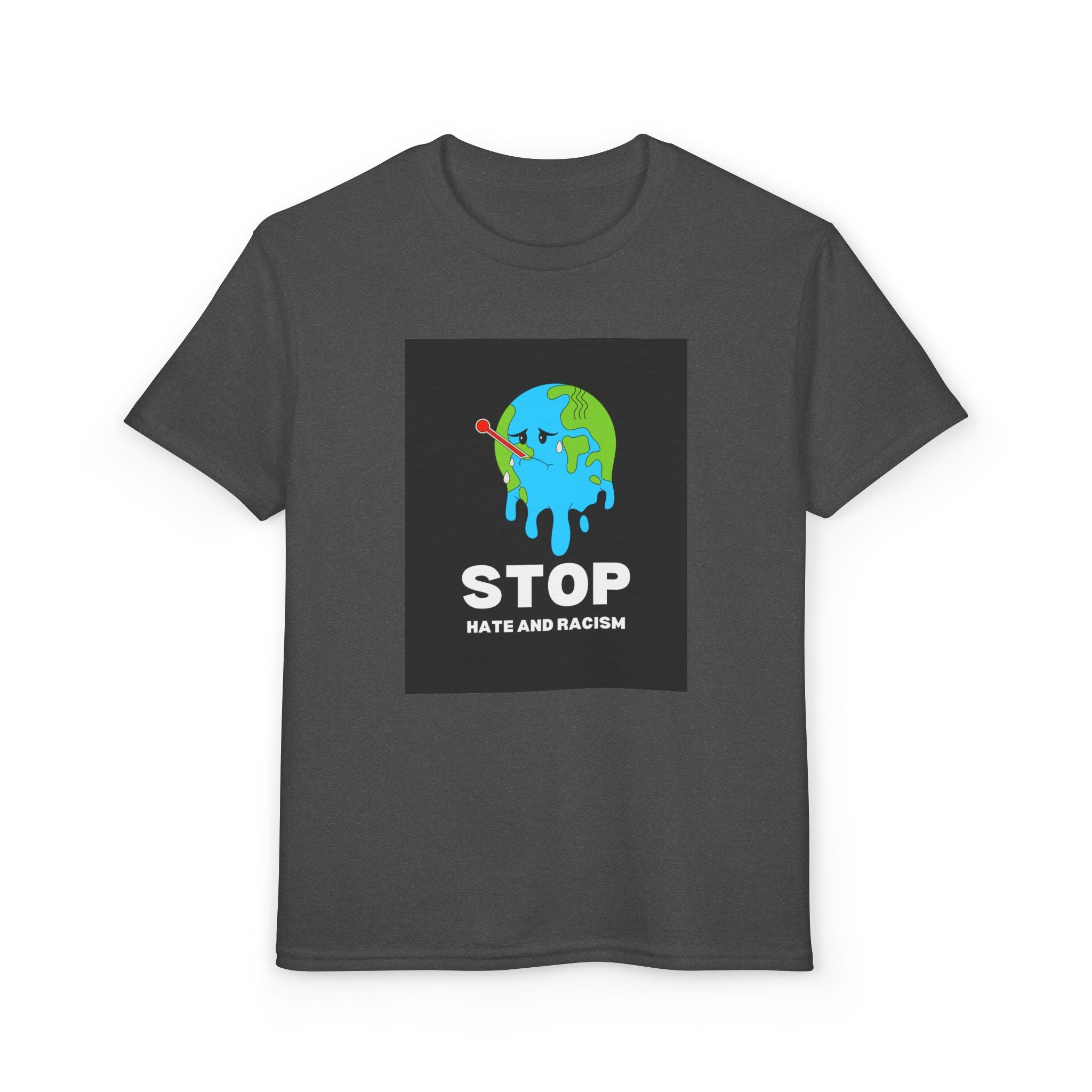 Youth T-Shirt — "STOP Hate and Racism" Earth Graphic Anti-Racism Tee