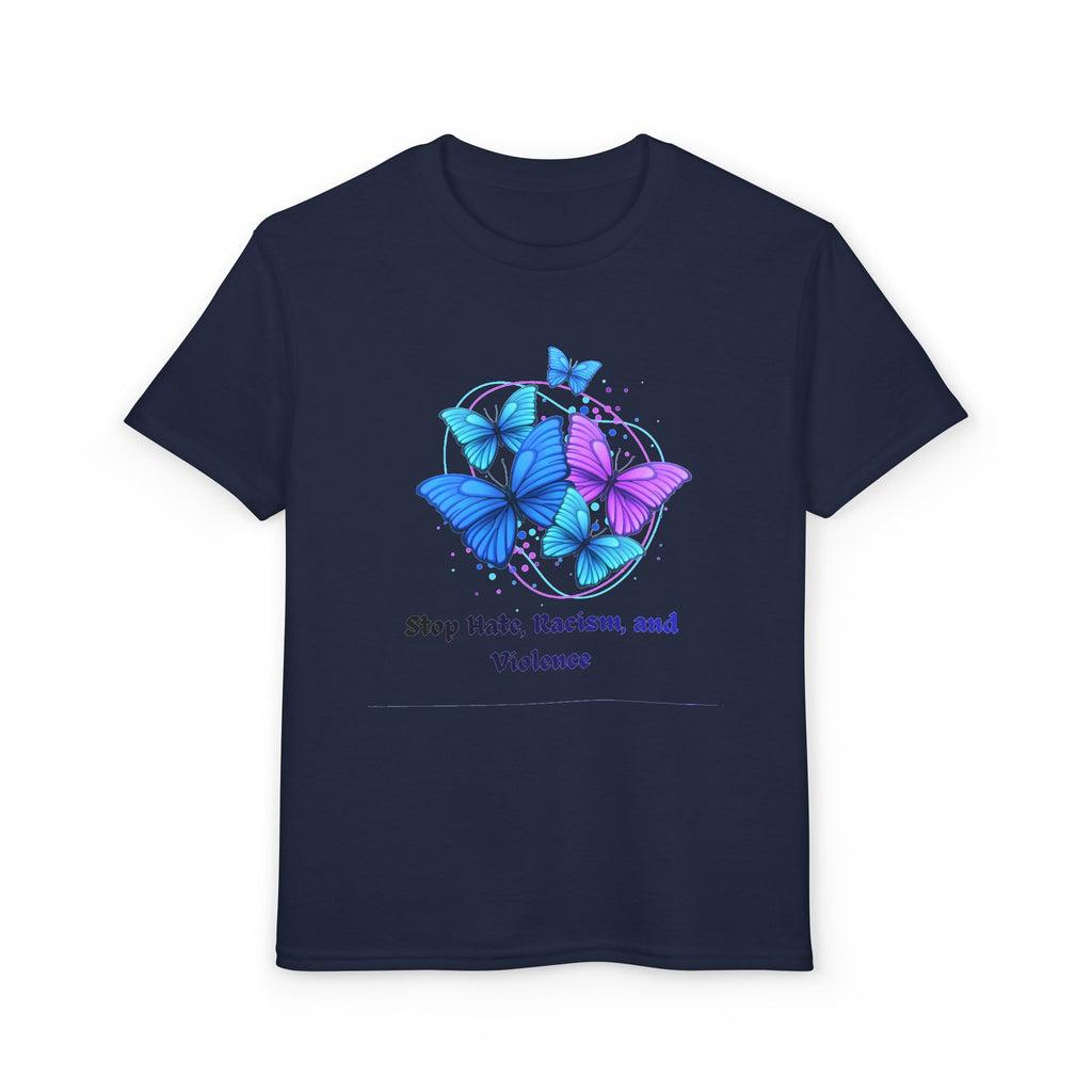 Youth Butterfly Awareness T-Shirt — "Stop Hate, Harassment, and Violence"
