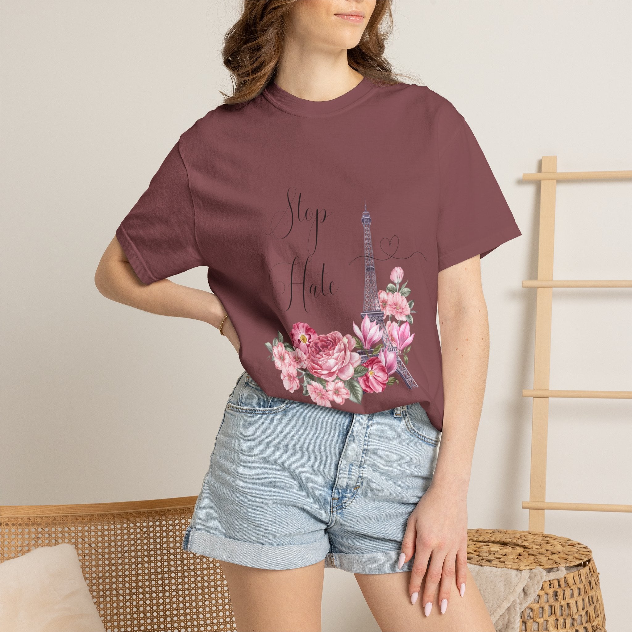 Paris Floral 'Stay Awhile' T-Shirt