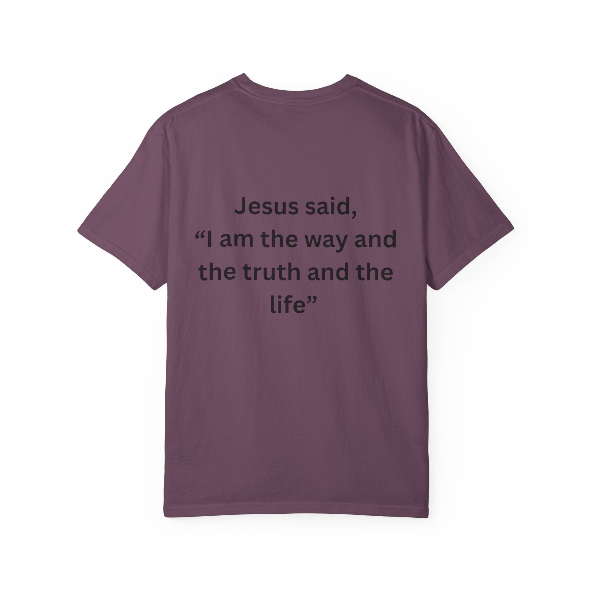 Christian Message T-Shirt — 'Racism Hate Violence' Anti-Hate Tee with John 14:6 Back Quote