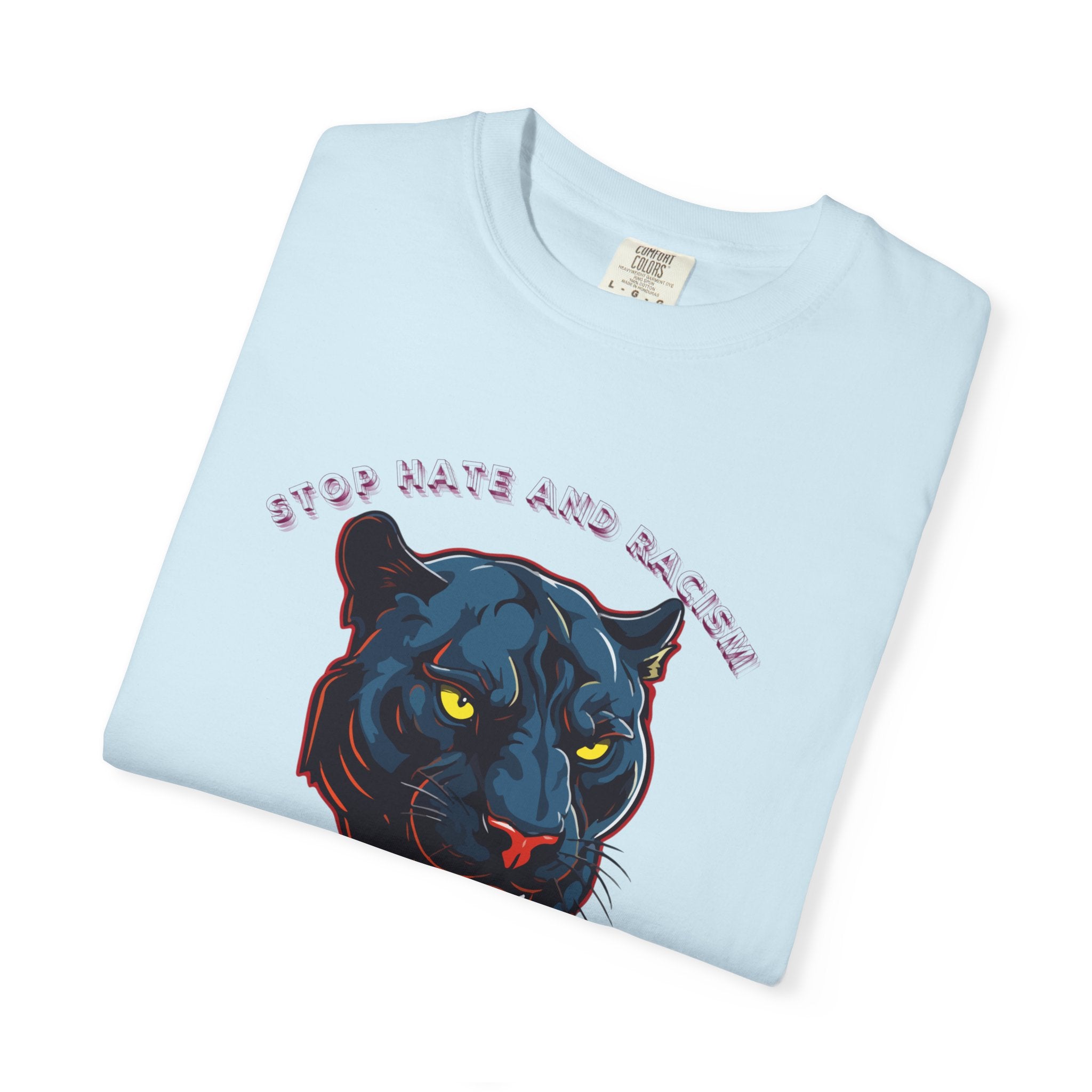 No Violence Panther T-Shirt — Graphic Animal Tee with 'No Violence' Text