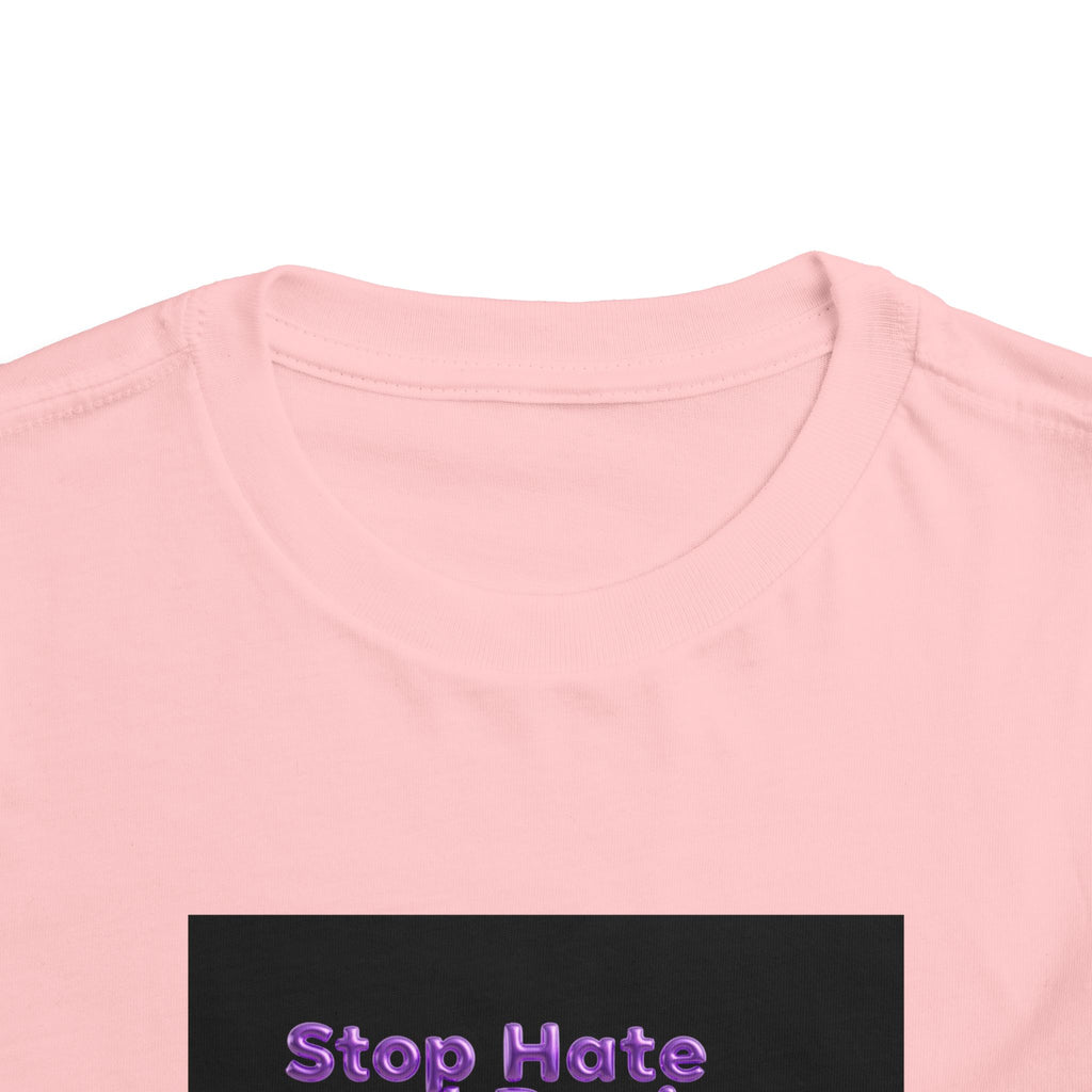Stop Hate and Racism Toddler Tee — Purple Butterfly Anti-Racism Shirt