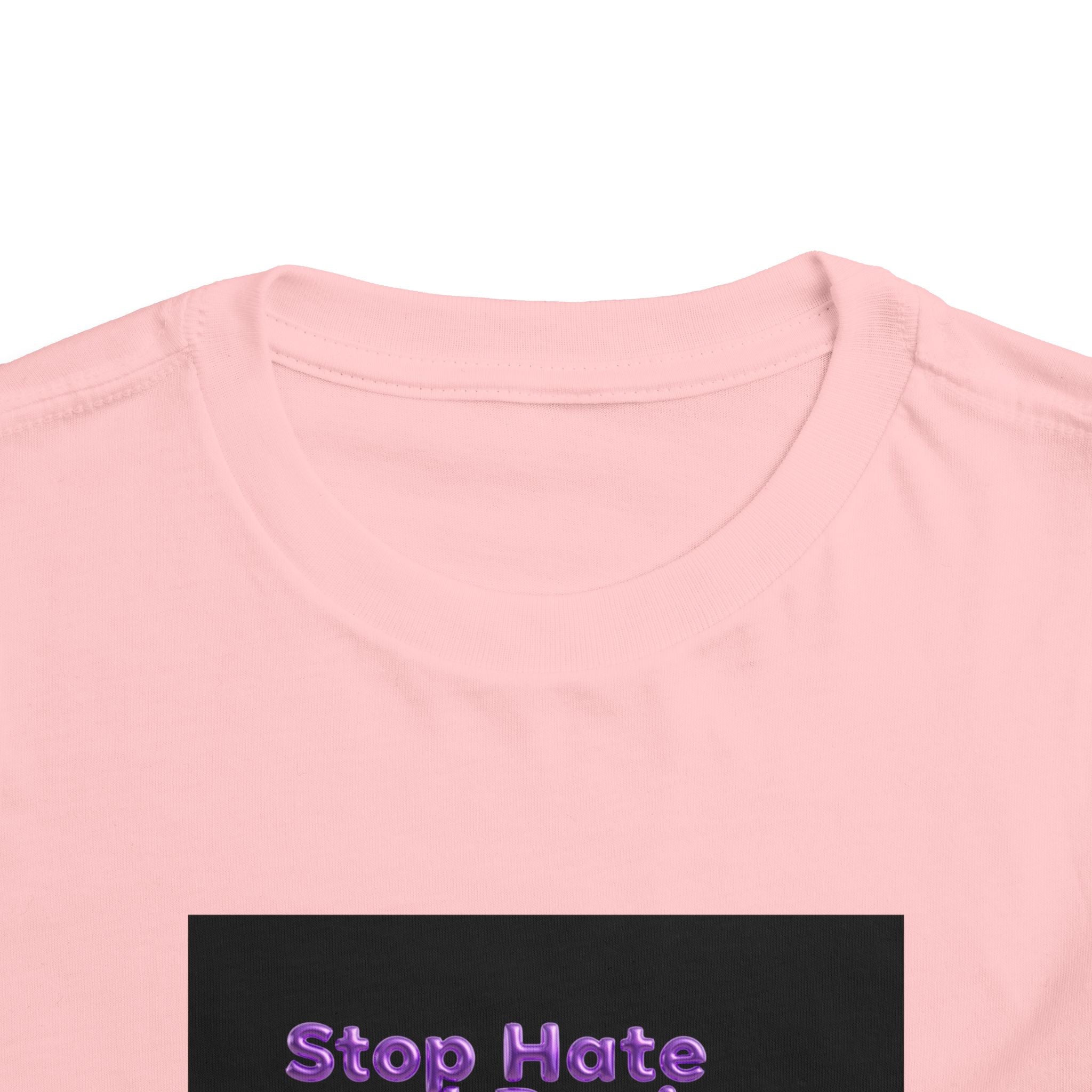 Stop Hate and Racism Toddler Tee — Purple Butterfly Anti-Racism Shirt