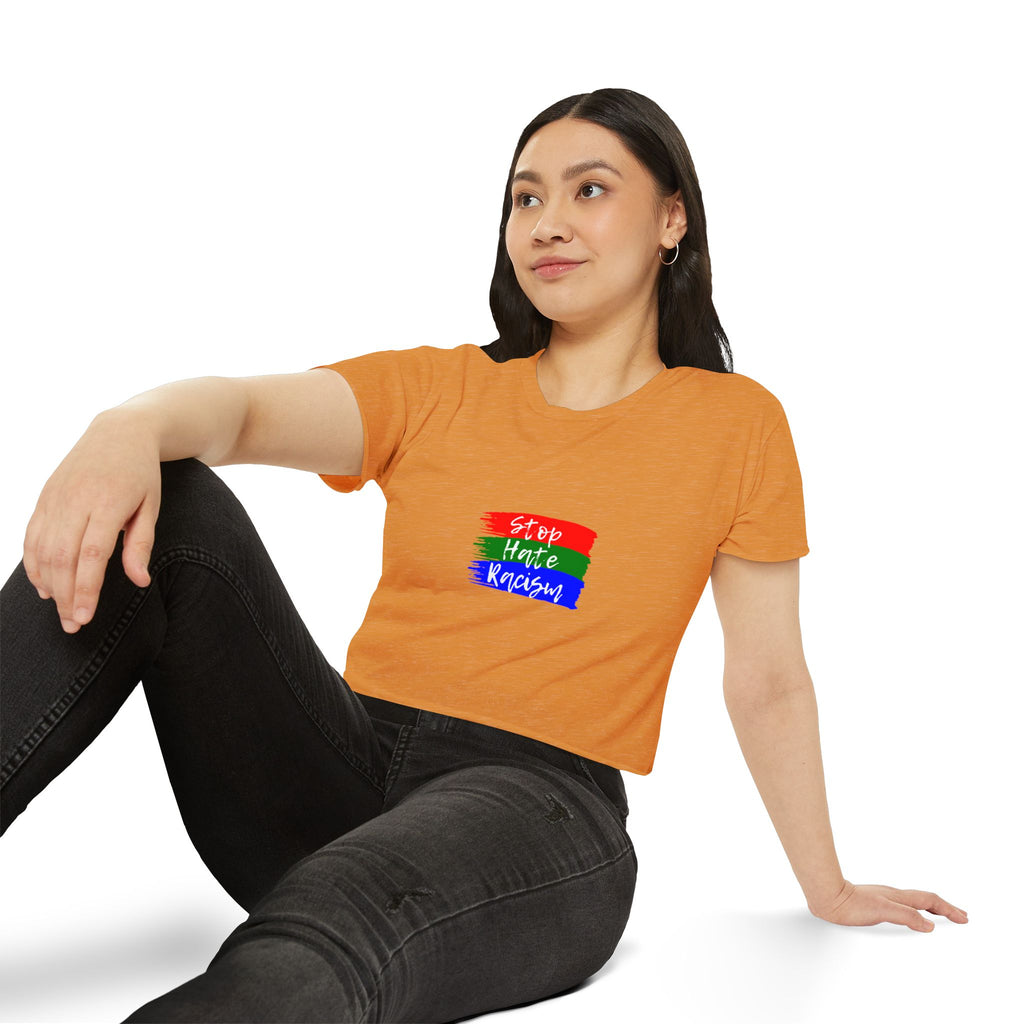 Stop Hate Racism Crop Top — Women's Activist Festival Tee
