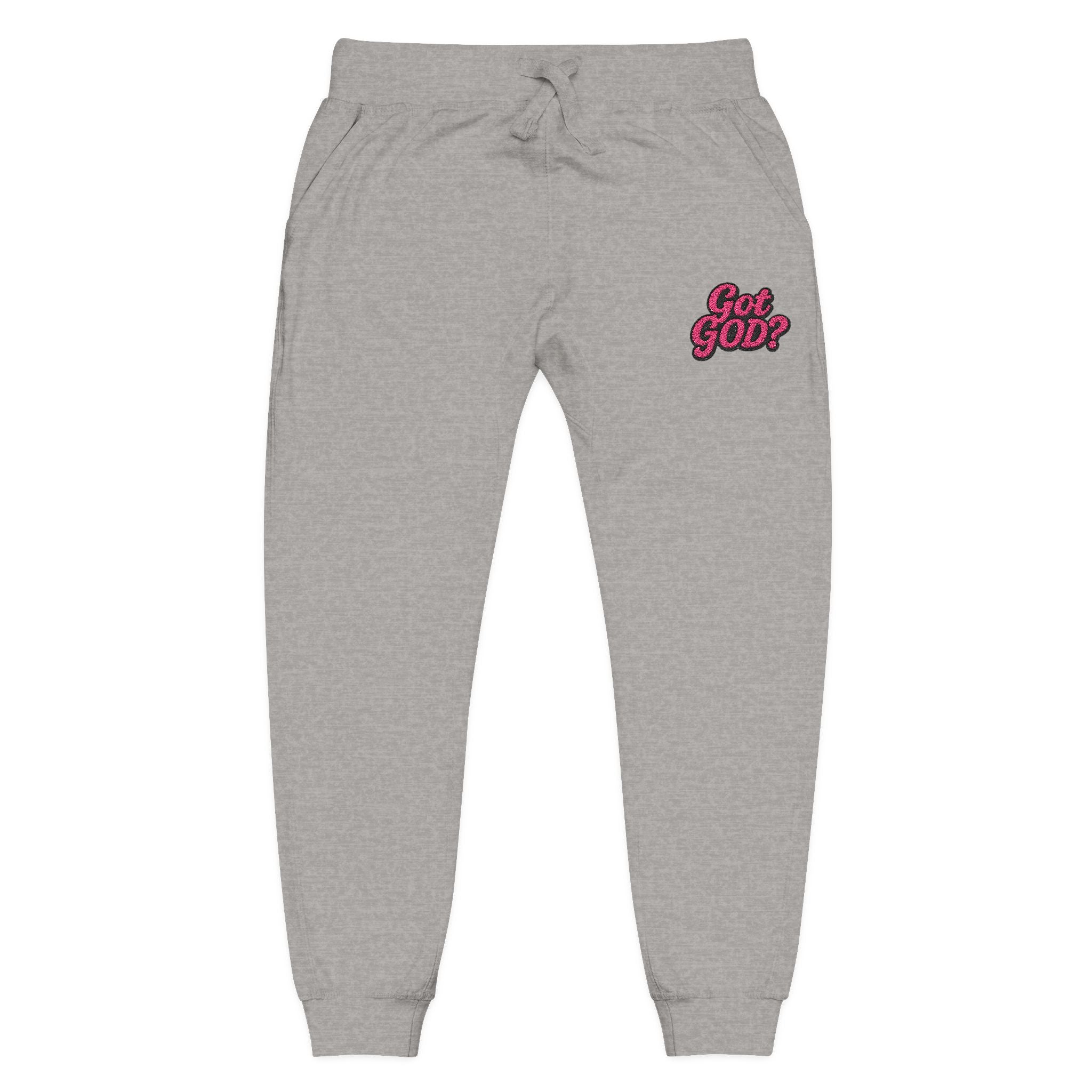 Embroidered 'Get Yours' Fleece Sweatpants — Cozy White Joggers