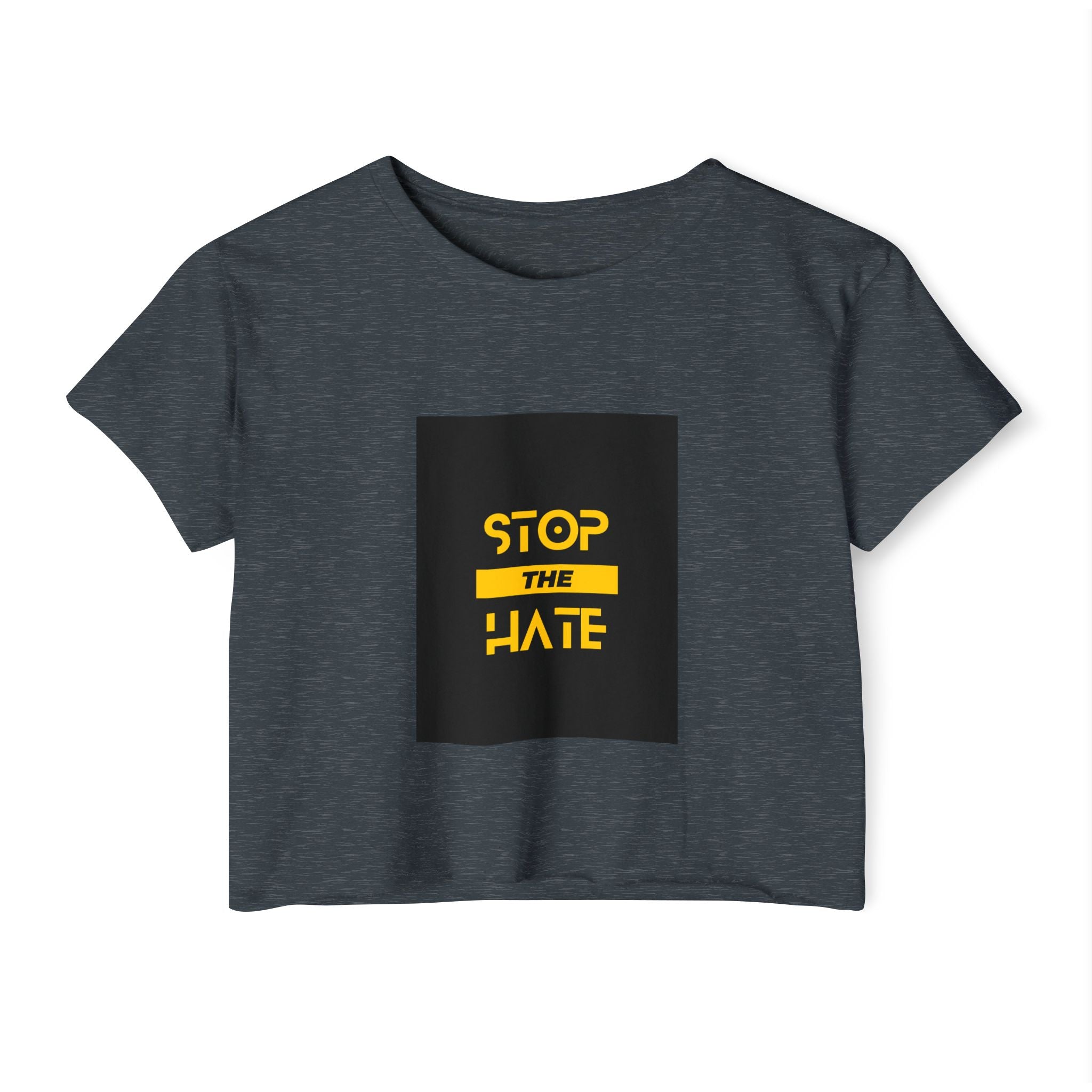 Stop the Hate Crop Top — Women's Festival Anti-Hate Graphic Tee