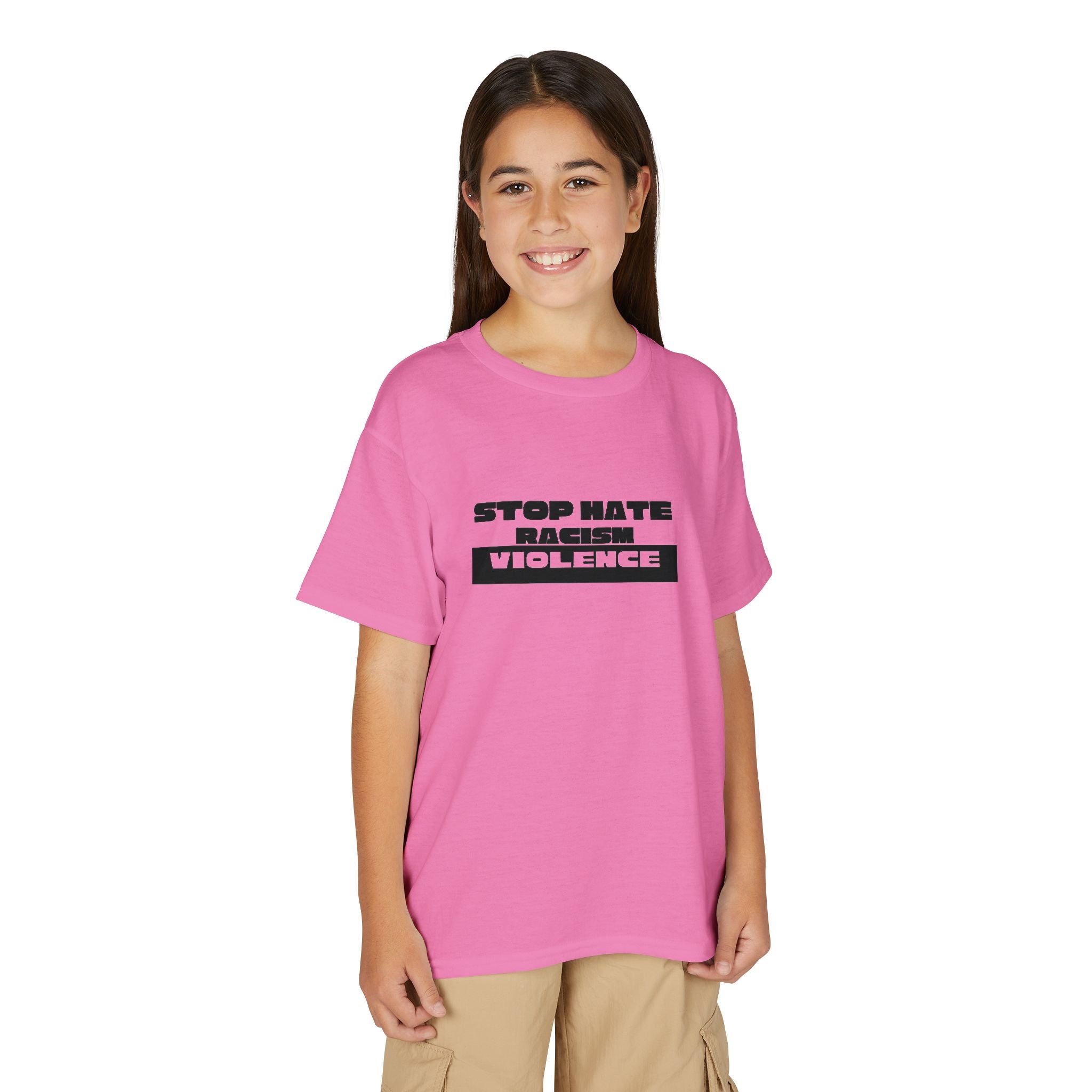 Youth T-Shirt — "Stop Hate, Stop Violence" Graphic Tee