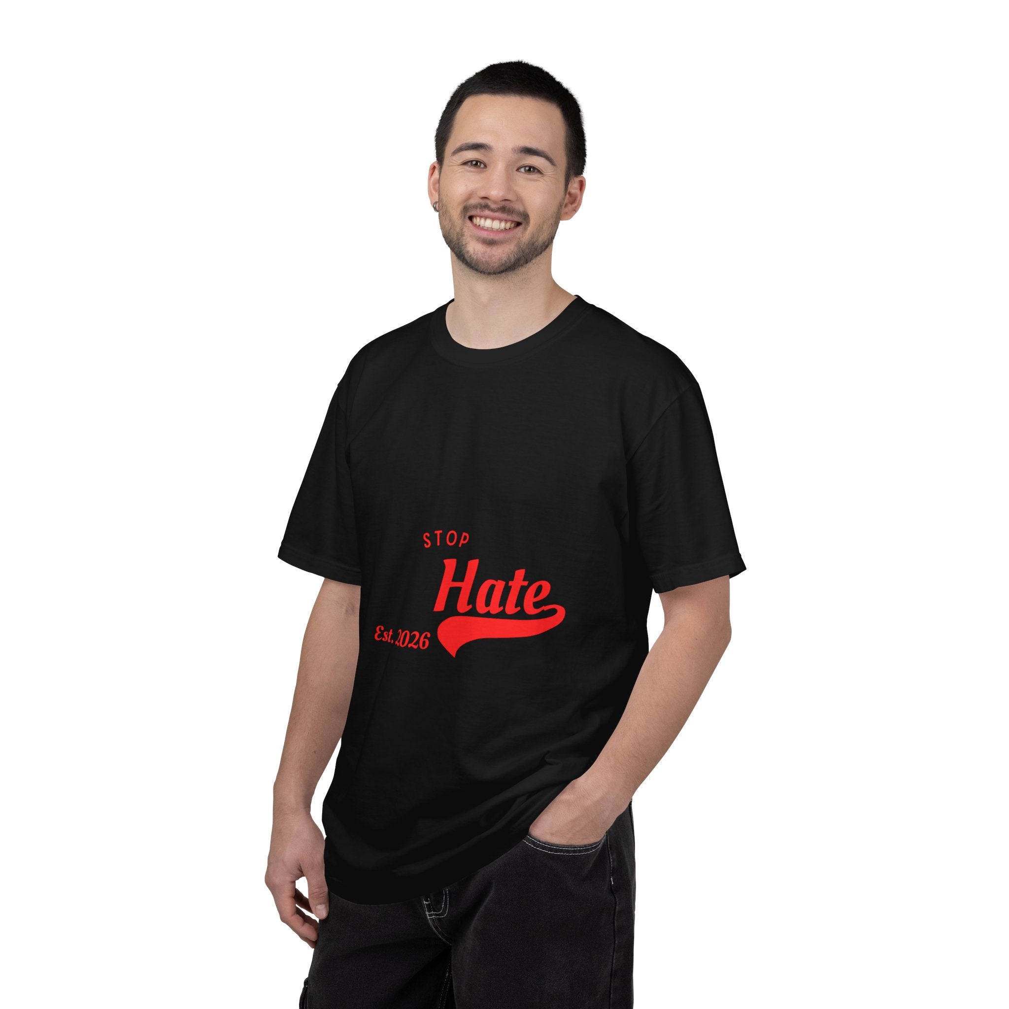 Stop Hate T-Shirt — Retro Script 'Est. 2026' Anti-Hate Graphic Tee